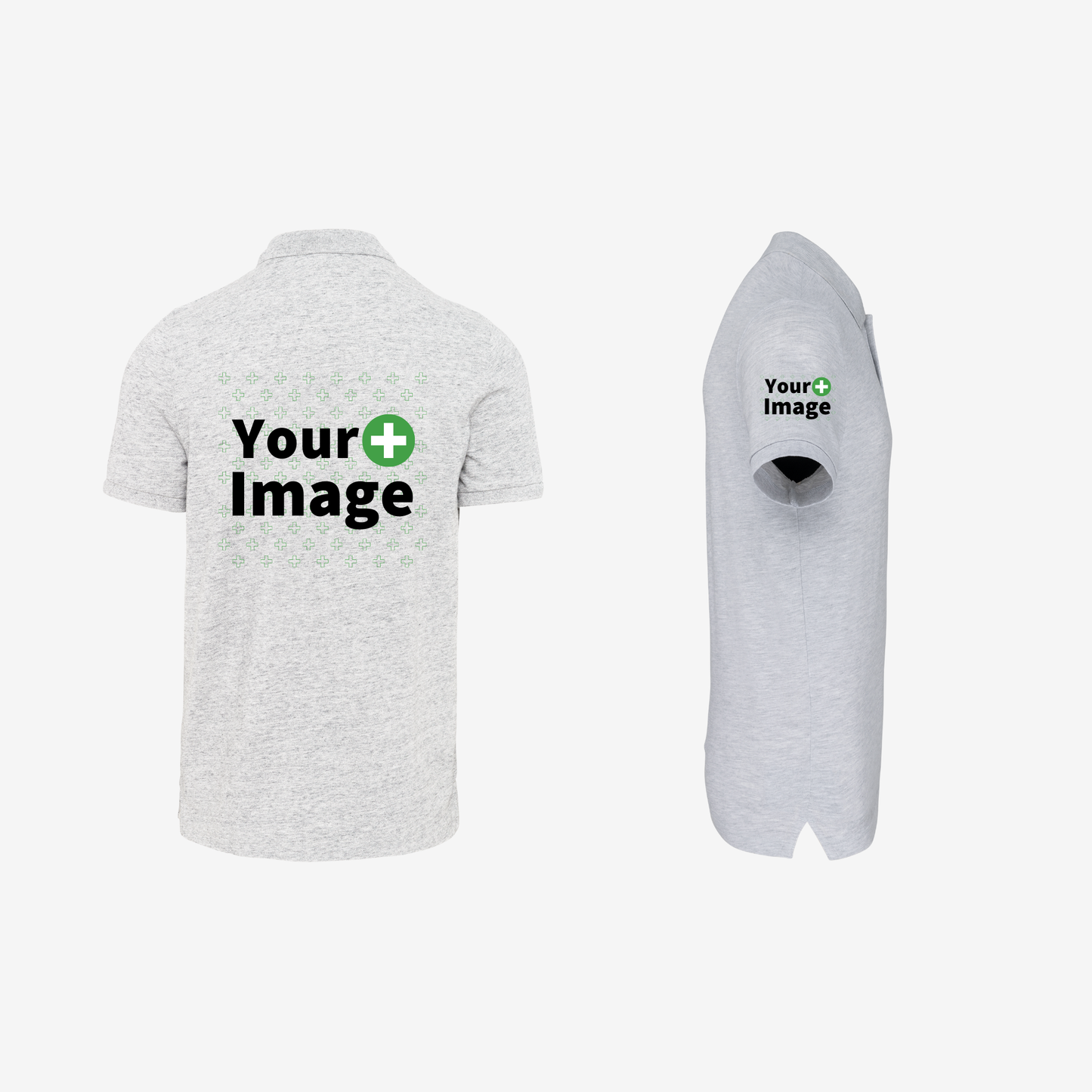 Custom Printed - SHORT SLEEVE POLO - Heather Ash Gray