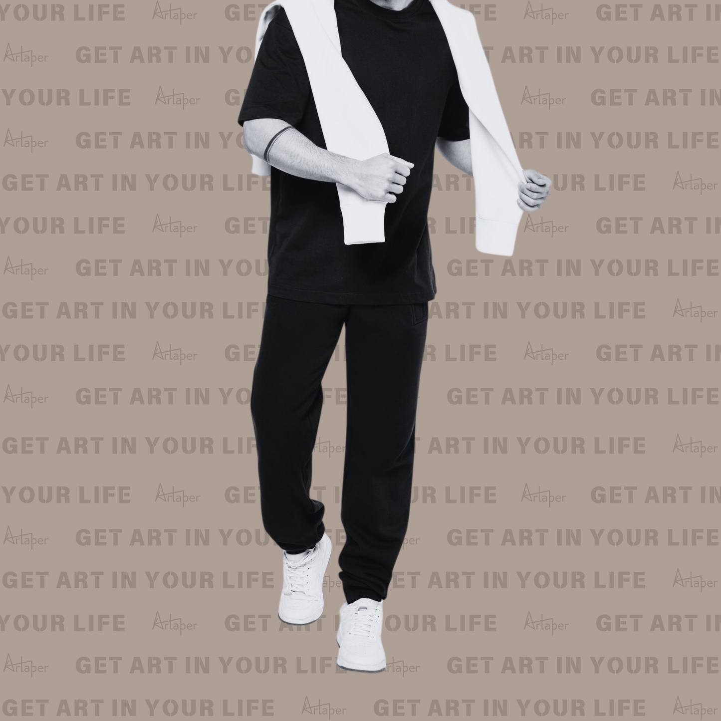 PLAIN RELAXED FIT JOGGING SWEATPANT - Black
