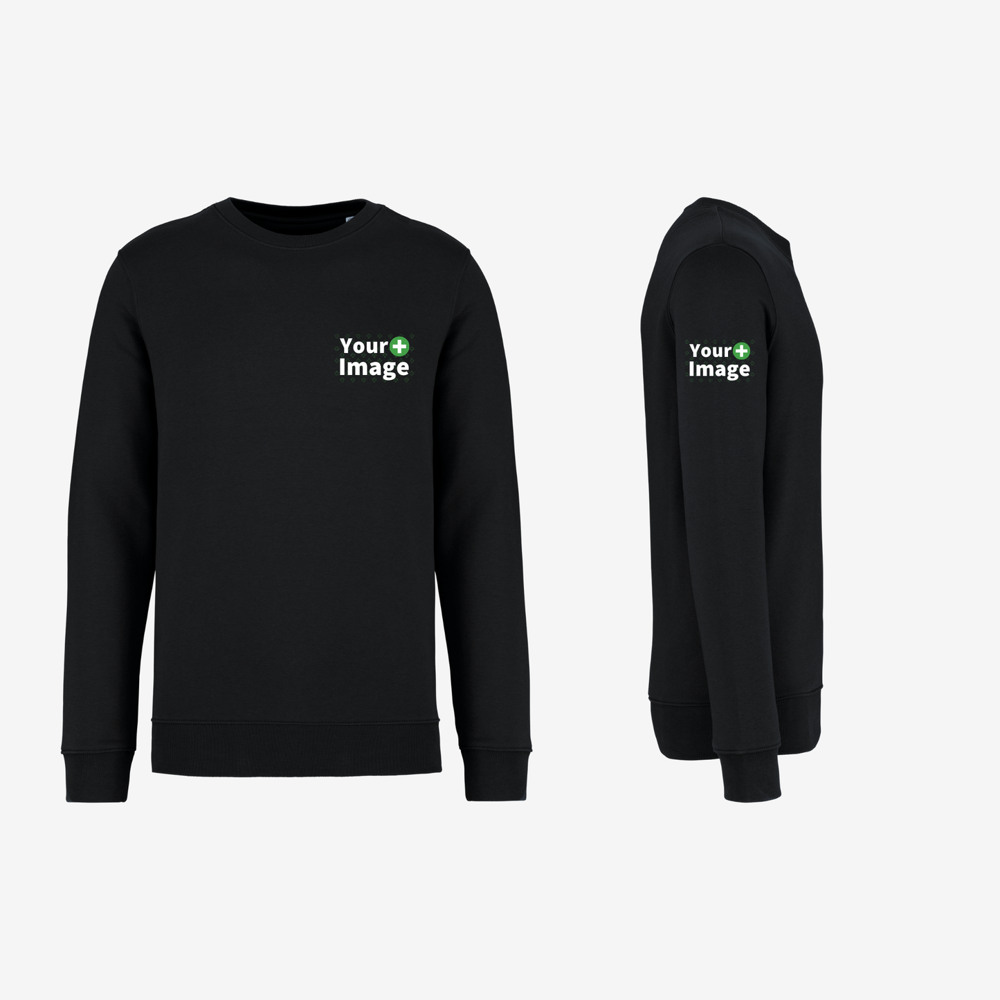 Custom Printed - CREW NECK SWEATSHIRT - Black