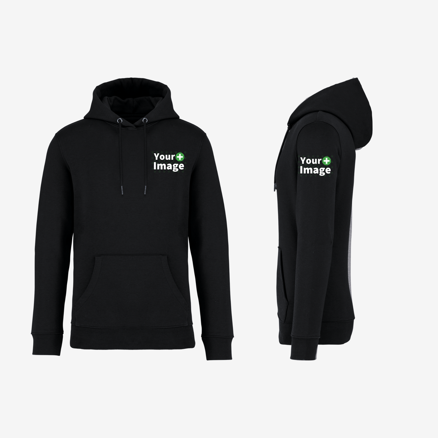 Custom Printed - HOODED SWEATSHIRT - Black