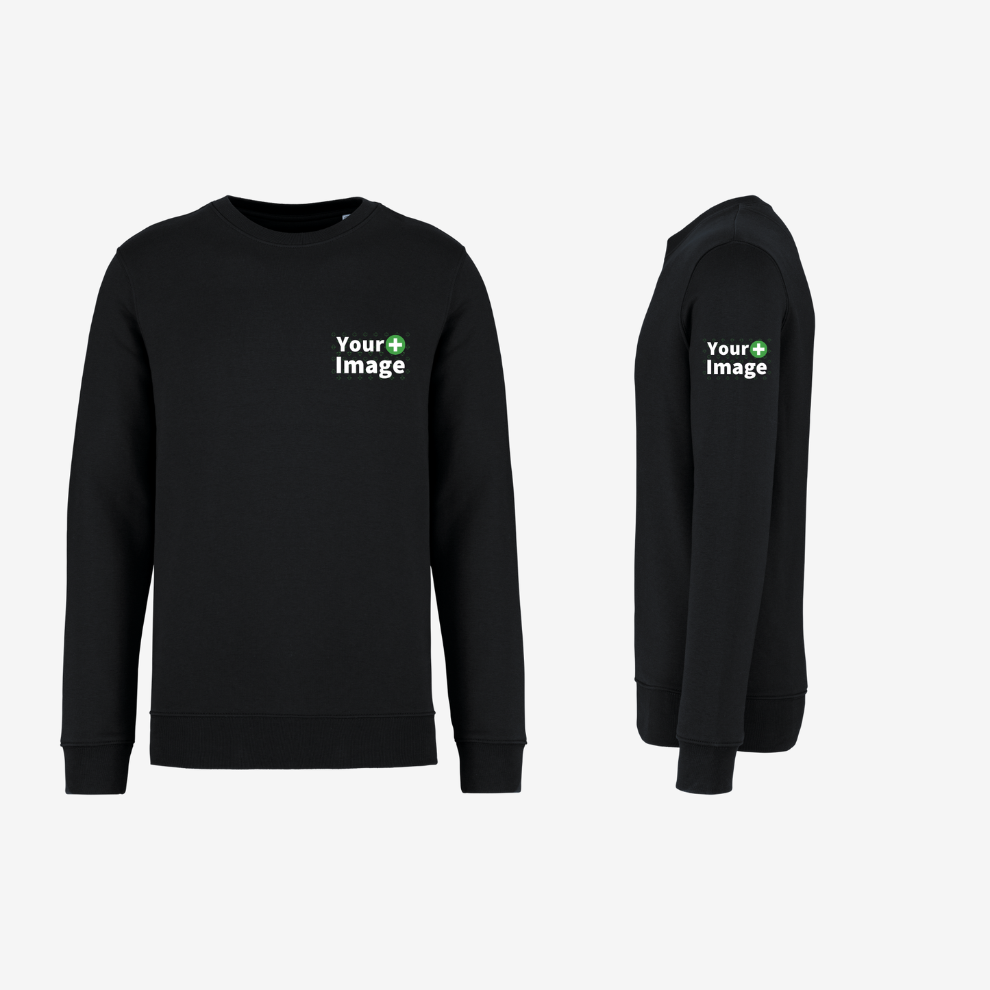 Custom Printed - CREW NECK SWEATSHIRT - Black