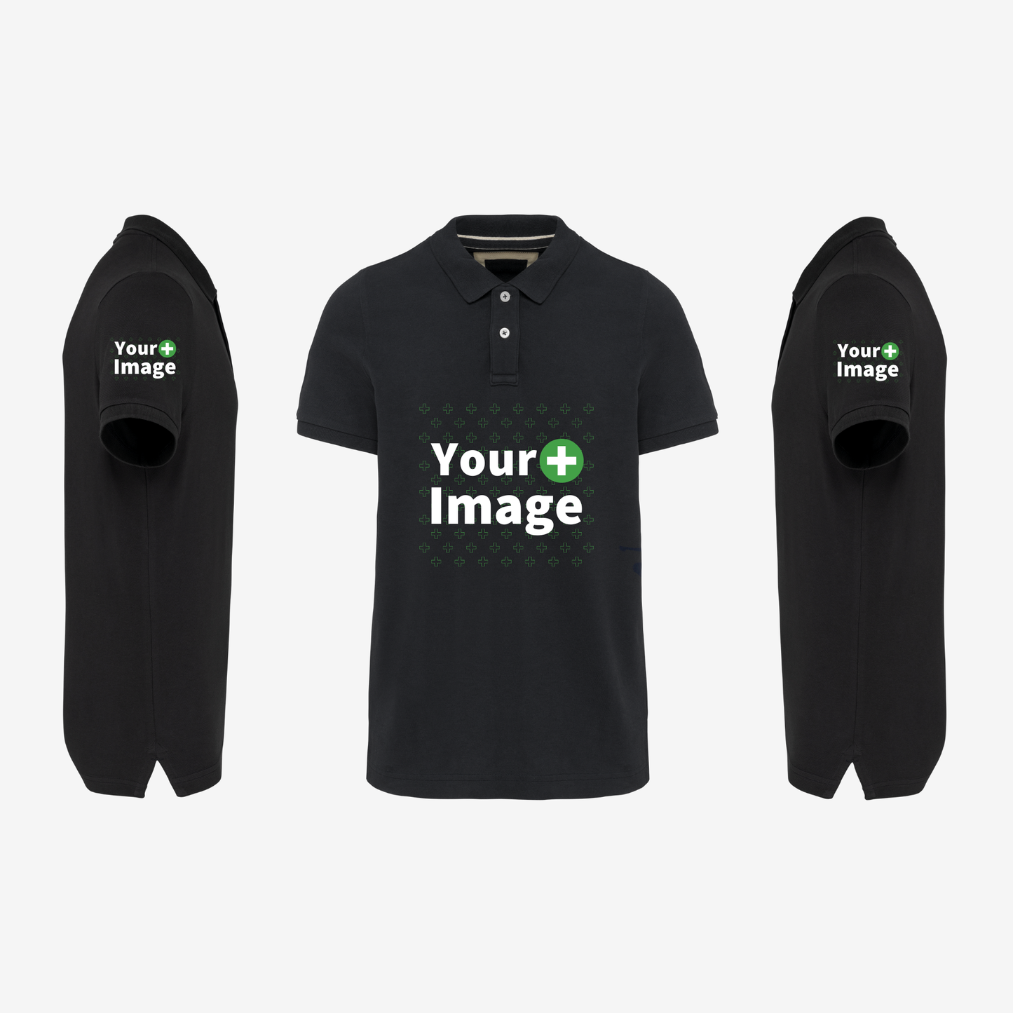 Custom Printed - SHORT SLEEVE POLO - Black