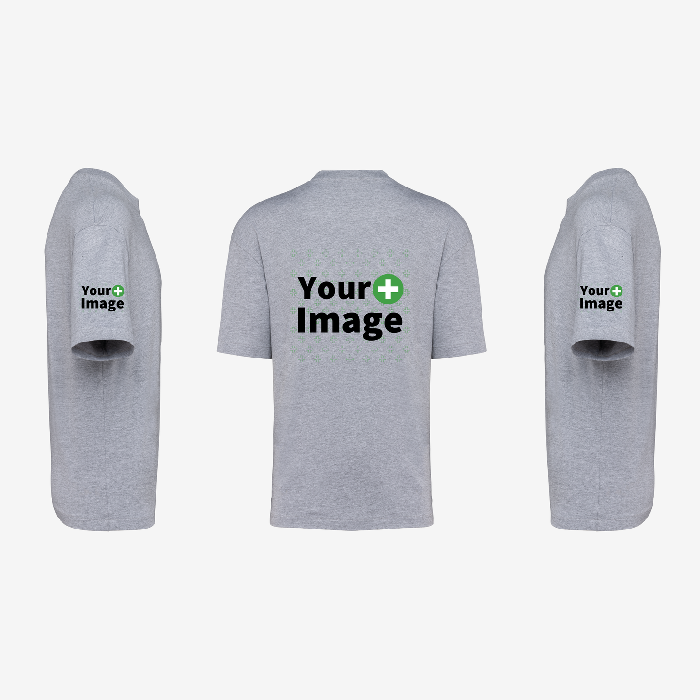 Custom Printed - OVERSIZED DROP SHOULDER T-SHIRT - Heather Slub Gray