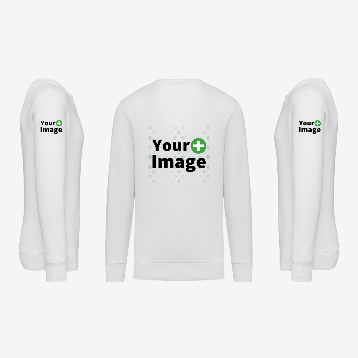 Custom Printed - CREW NECK SWEATSHIRT - White
