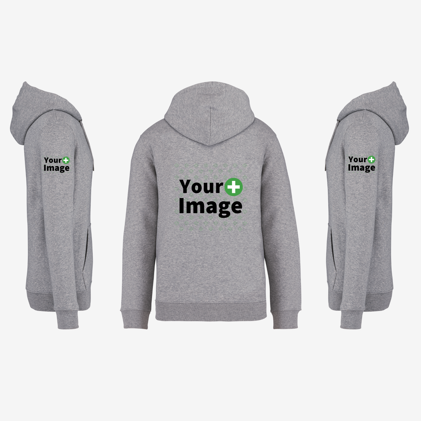 Custom Printed - HOODED SWEATSHIRT - Heather Slub Gray