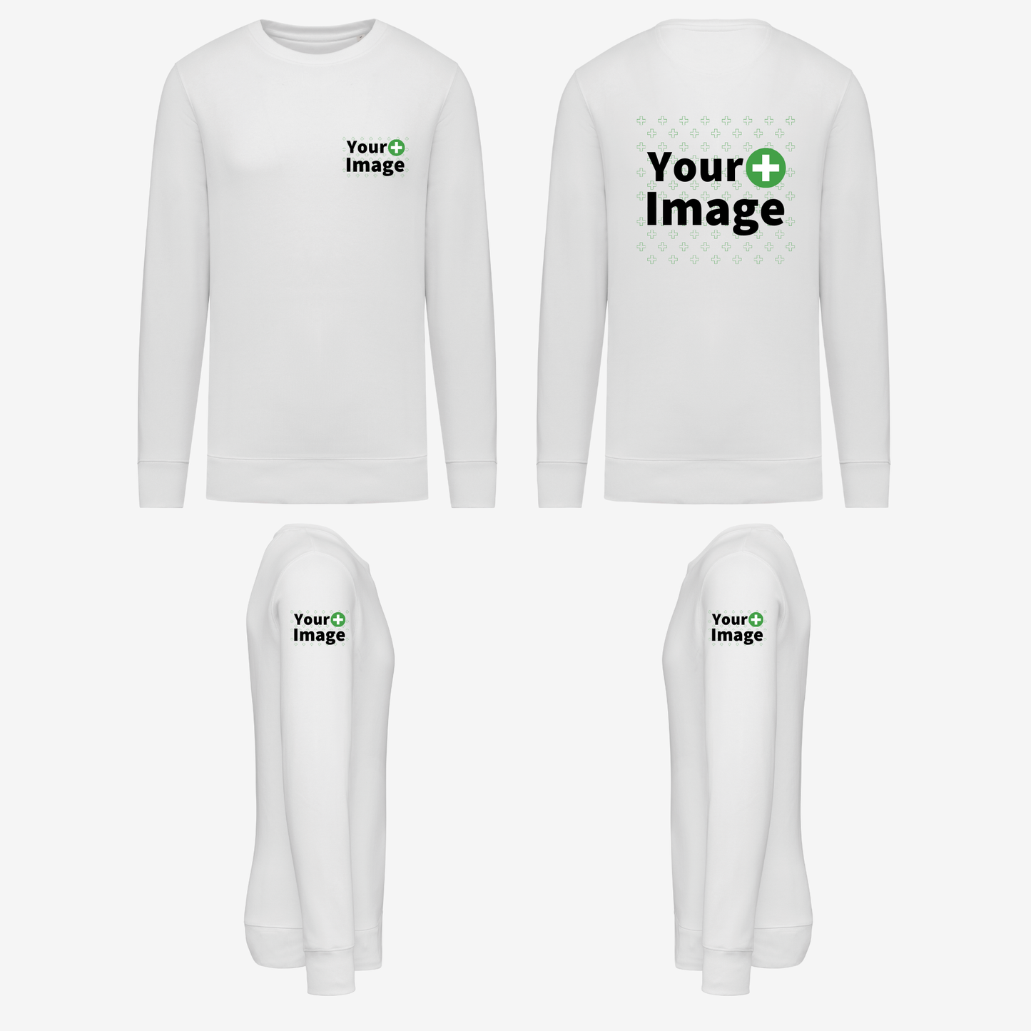 Custom Printed - CREW NECK SWEATSHIRT - White