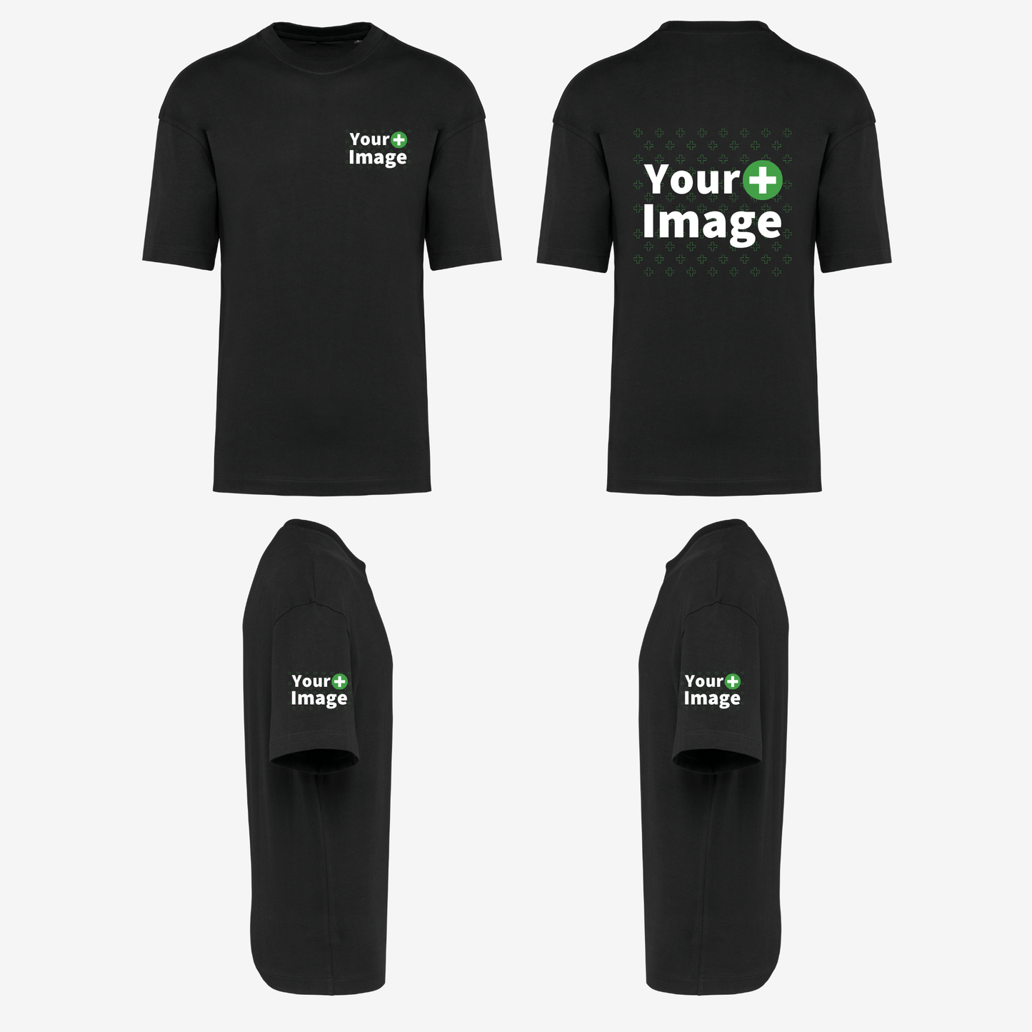 Custom Printed - OVERSIZED DROP SHOULDER T-SHIRT - Black