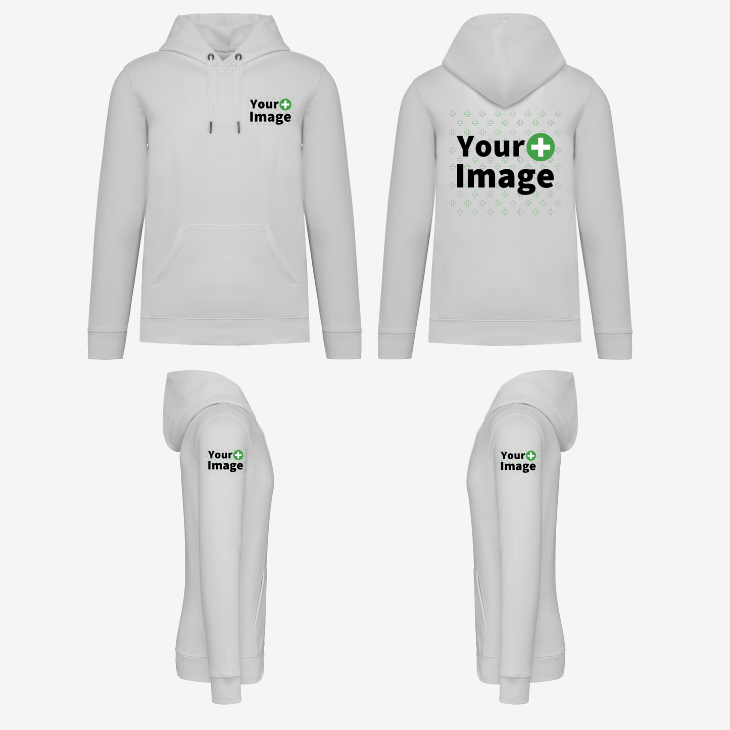 Custom Printed - HOODED SWEATSHIRT - White