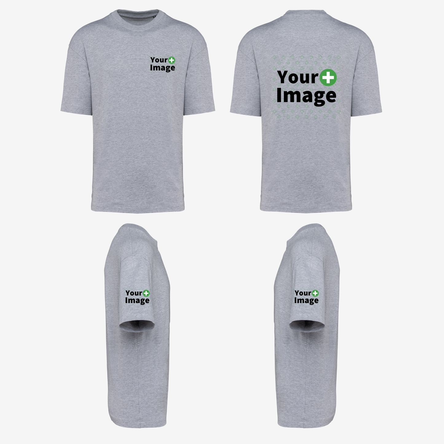 Custom Printed - OVERSIZED DROP SHOULDER T-SHIRT - Heather Slub Gray