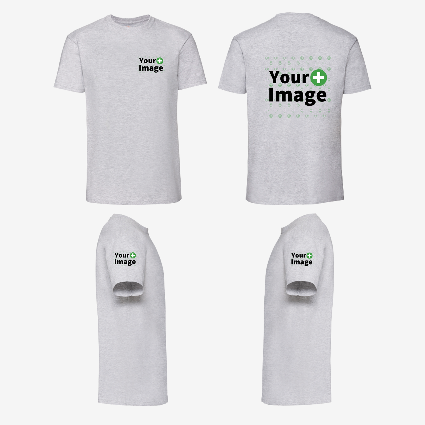 Custom Printed - REGULAR FIT T-SHIRT - Heather Ash Gray