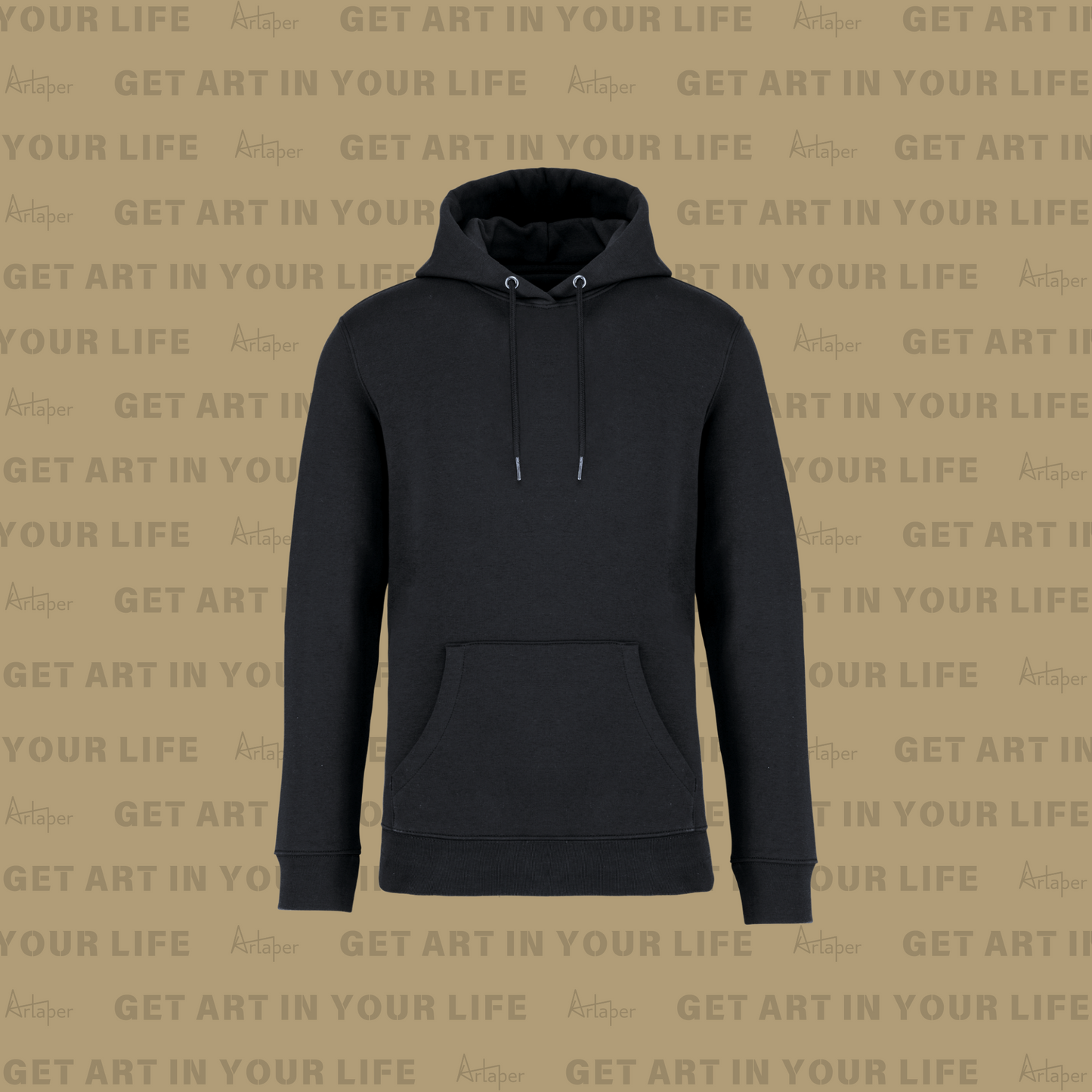 PLAIN HOODED SWEATSHIRT - Black