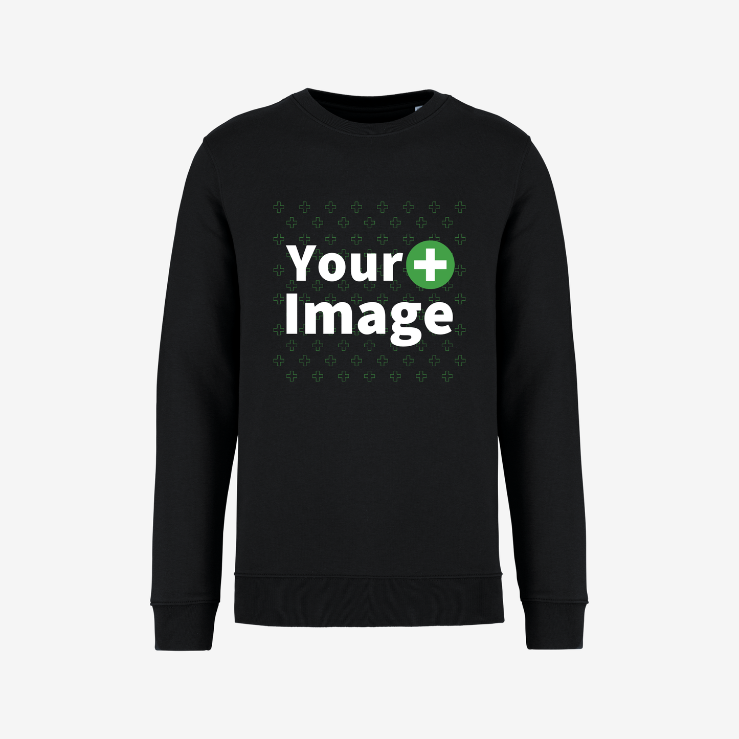 Custom Printed - CREW NECK SWEATSHIRT - Black