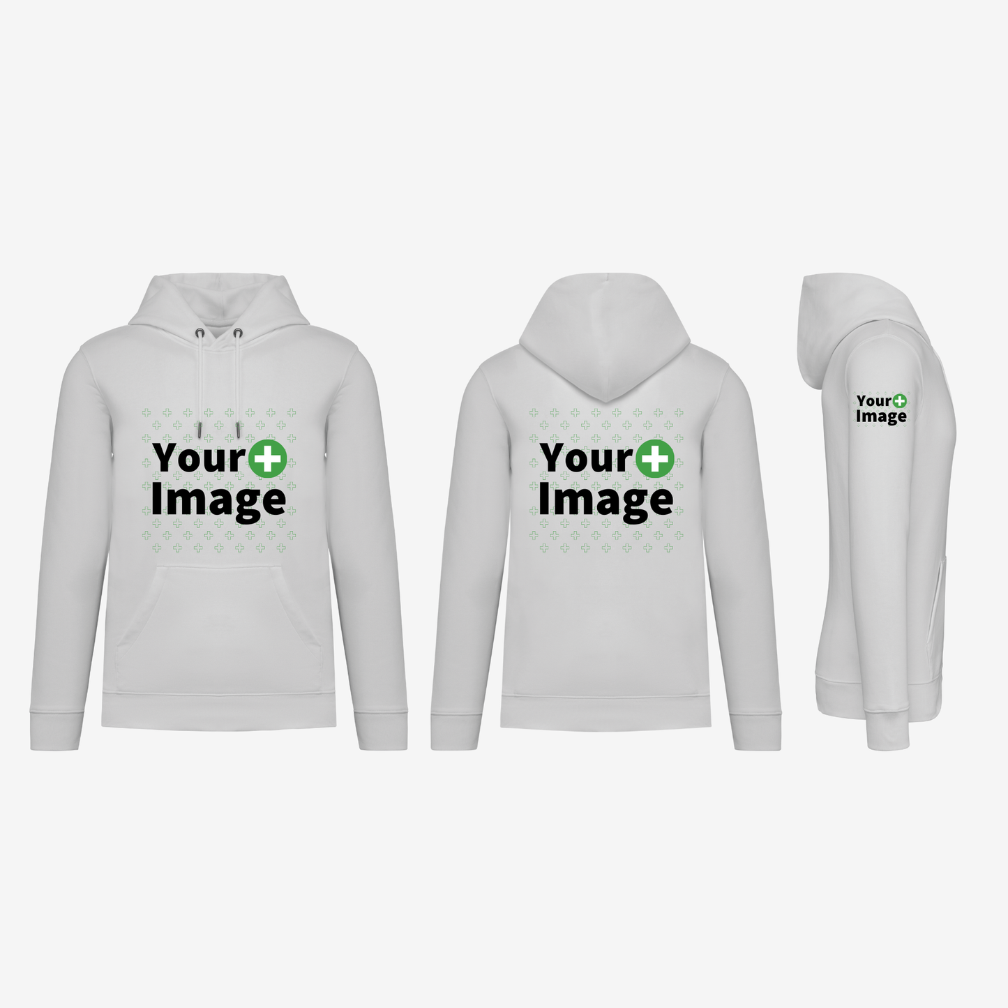 Custom Printed - HOODED SWEATSHIRT - White