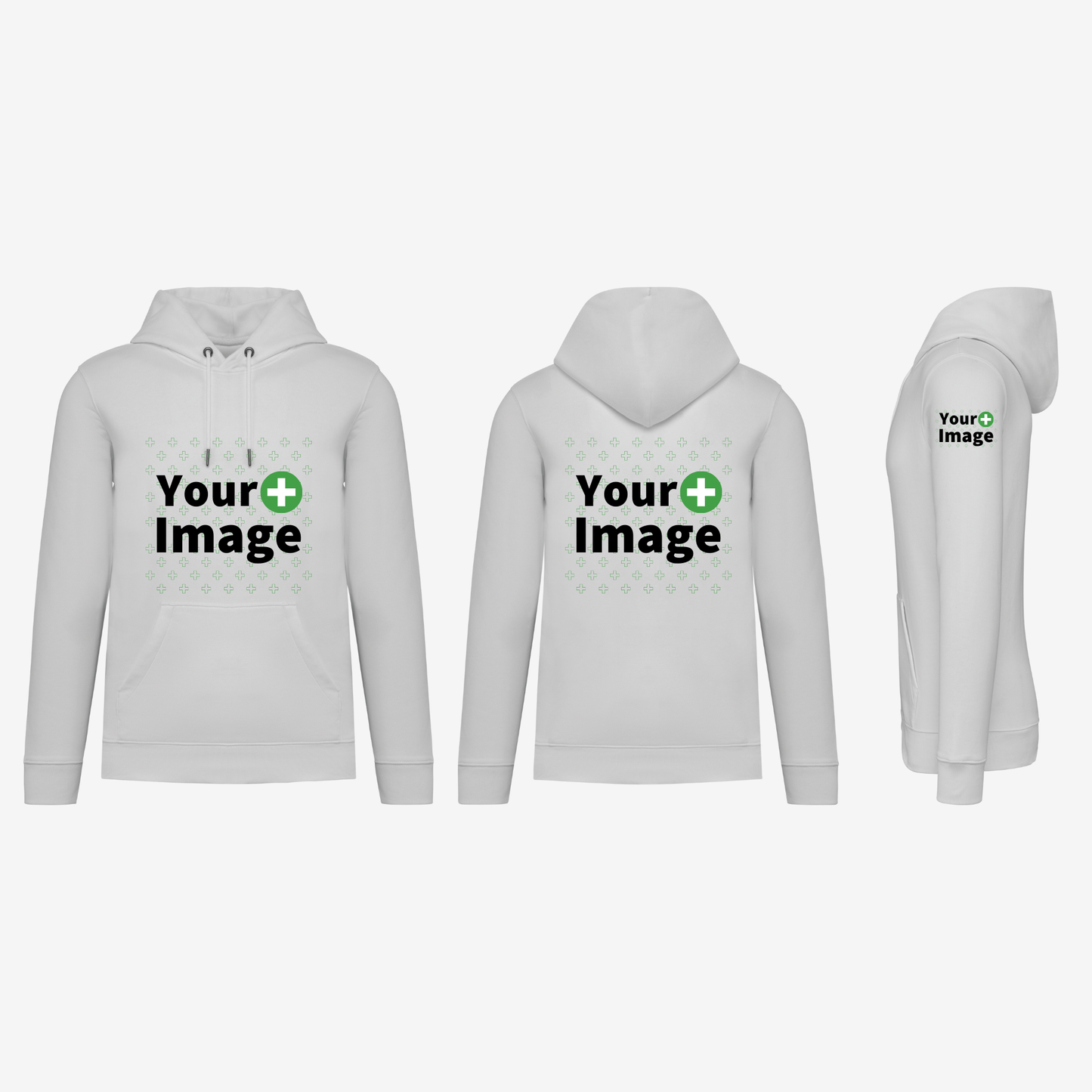 Custom Printed - HOODED SWEATSHIRT - White