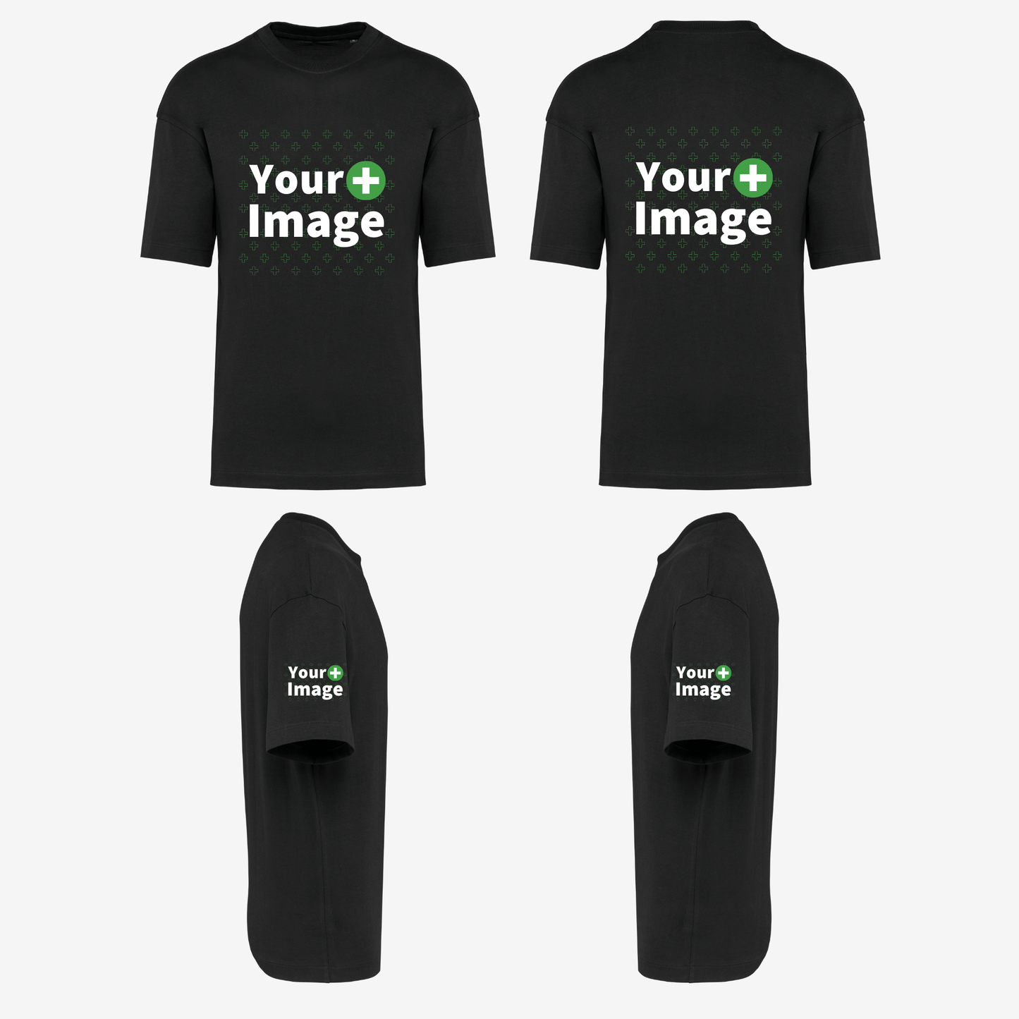 Custom Printed - OVERSIZED DROP SHOULDER T-SHIRT - Black