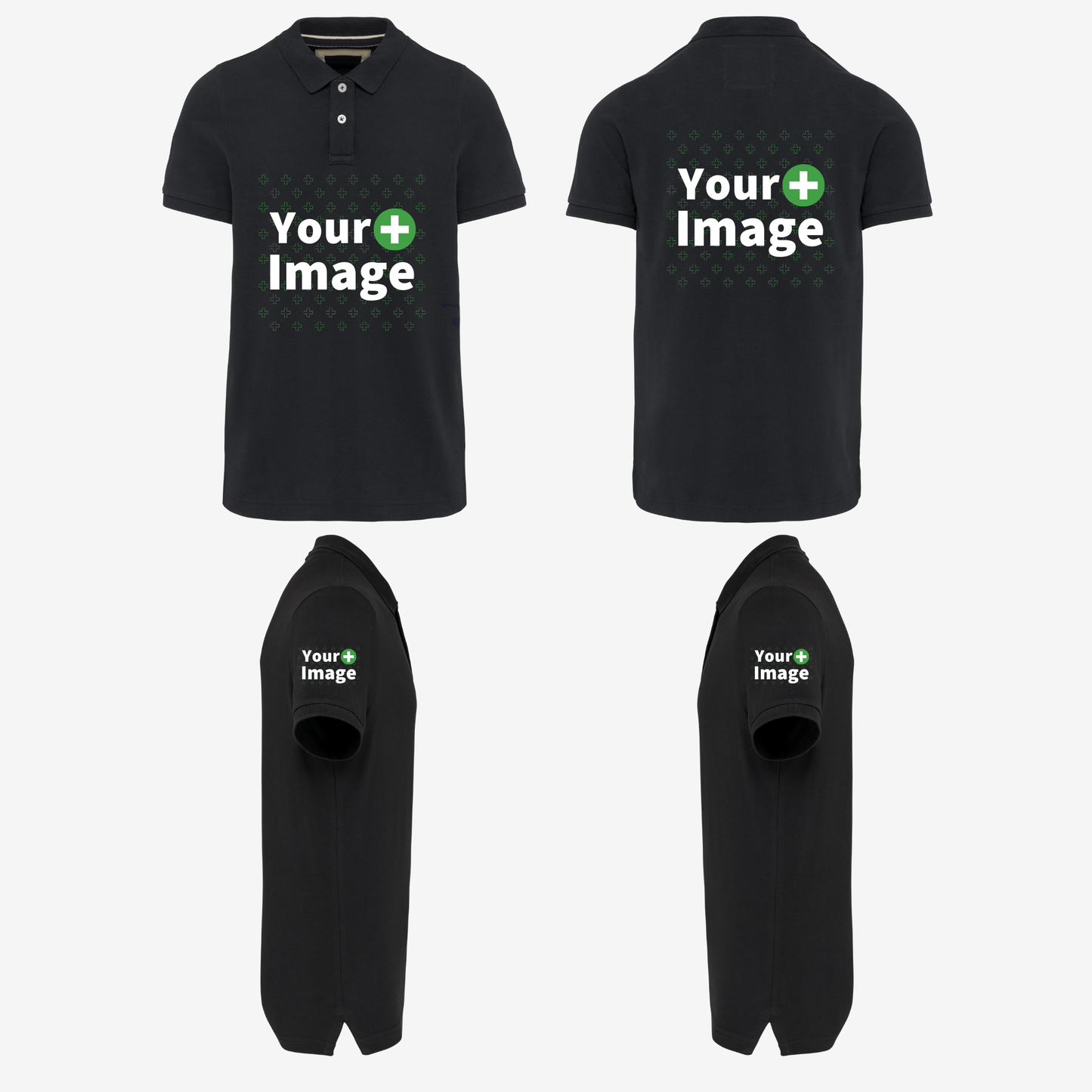 Custom Printed - SHORT SLEEVE POLO - Black