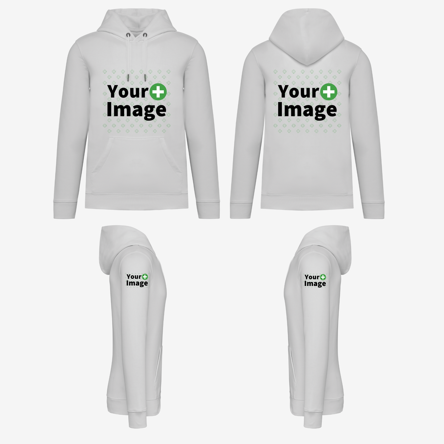 Custom Printed - HOODED SWEATSHIRT - White