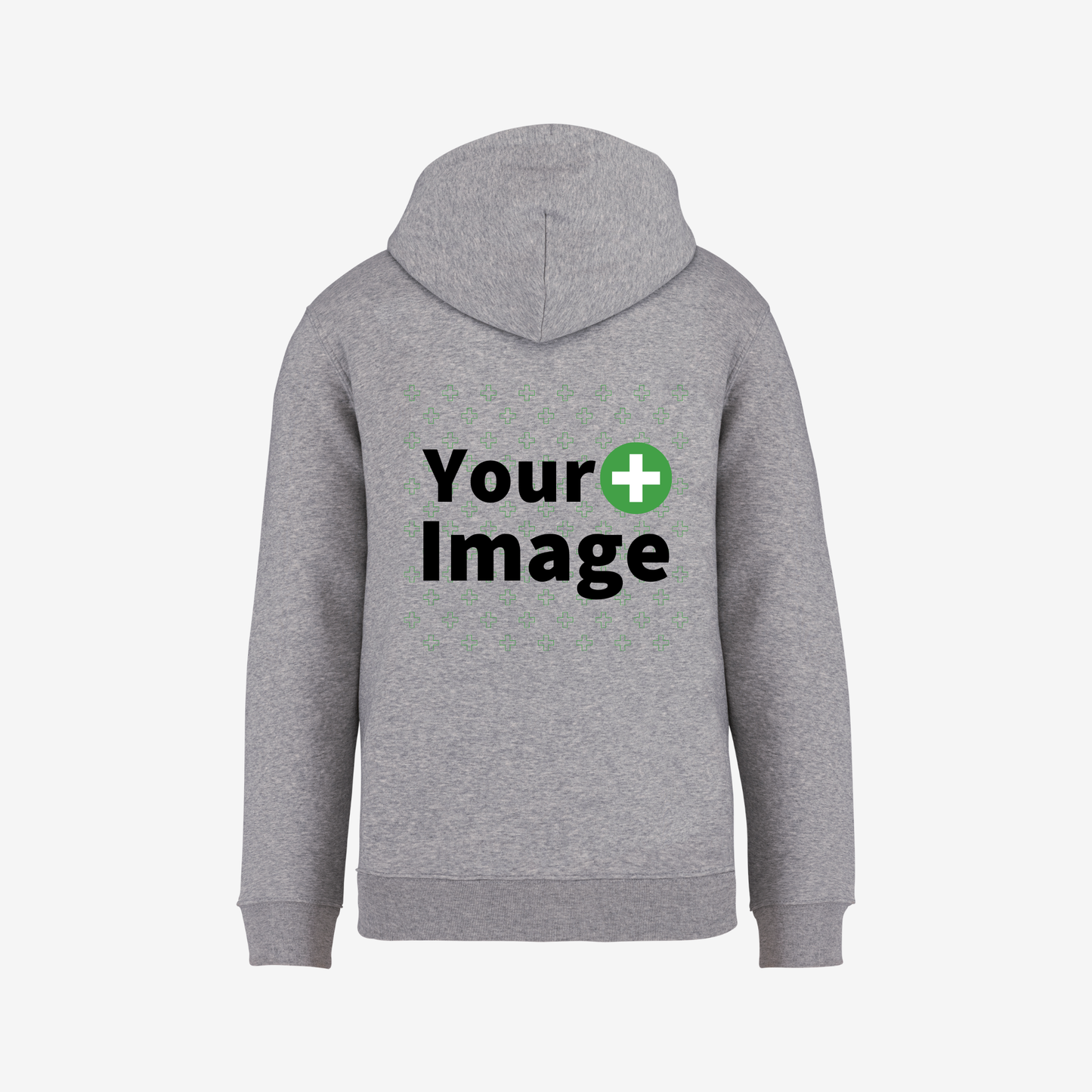 Custom Printed - HOODED SWEATSHIRT - Heather Slub Gray
