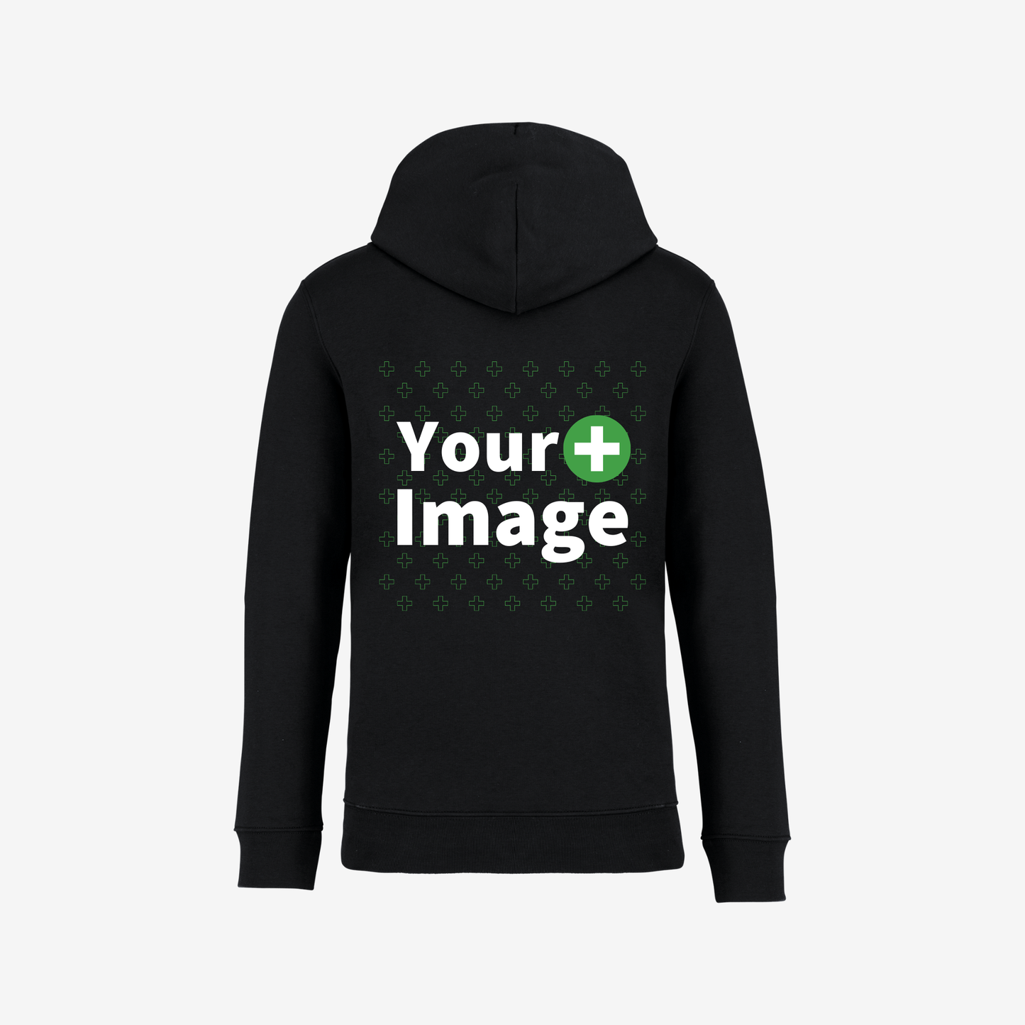 Custom Printed - HOODED SWEATSHIRT - Black