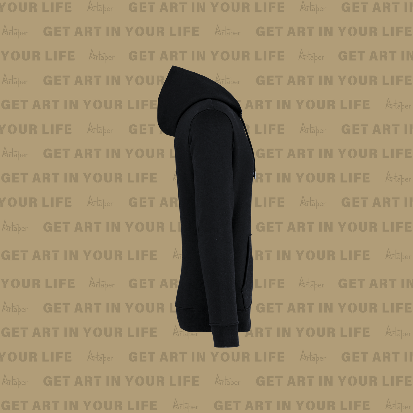 PLAIN HOODED SWEATSHIRT - Black