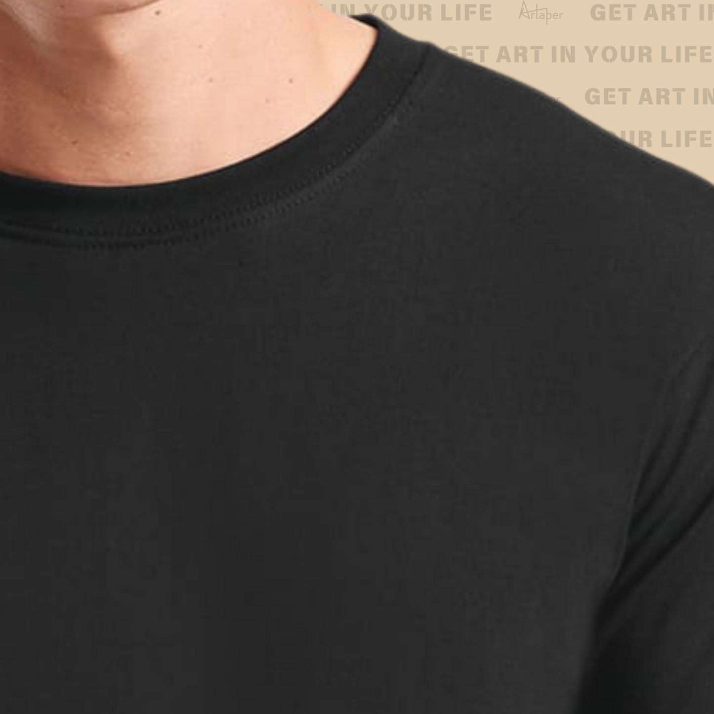 REGULAR FIT PLAIN T-SHIRT - Black