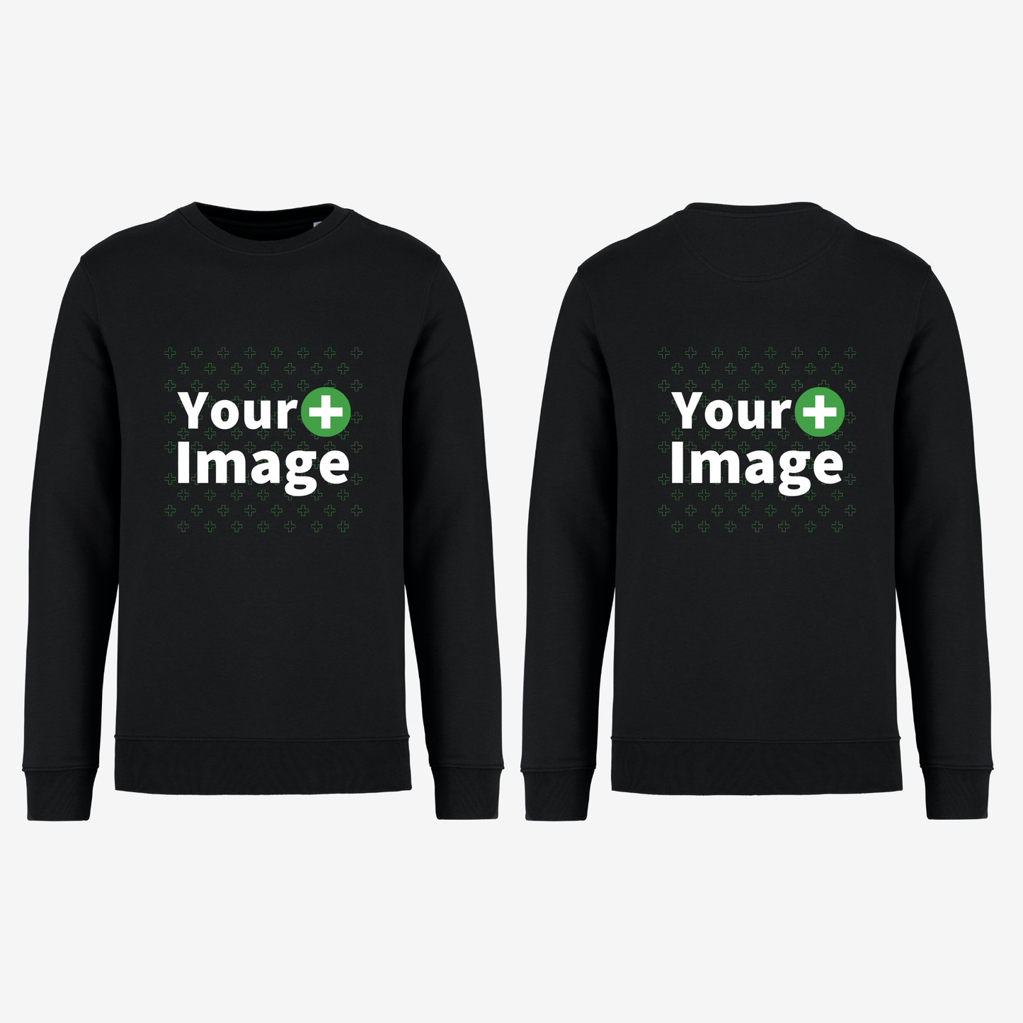 Custom Printed - CREW NECK SWEATSHIRT - Black