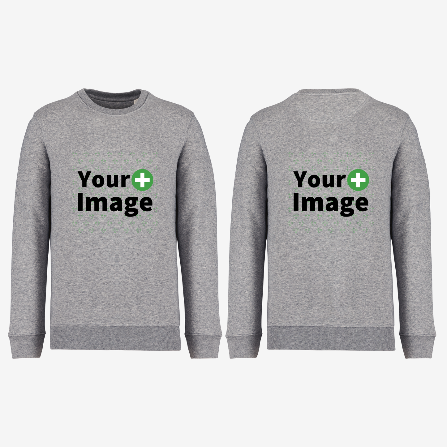 Custom Printed - CREW NECK SWEATSHIRT - Heather Slub Gray