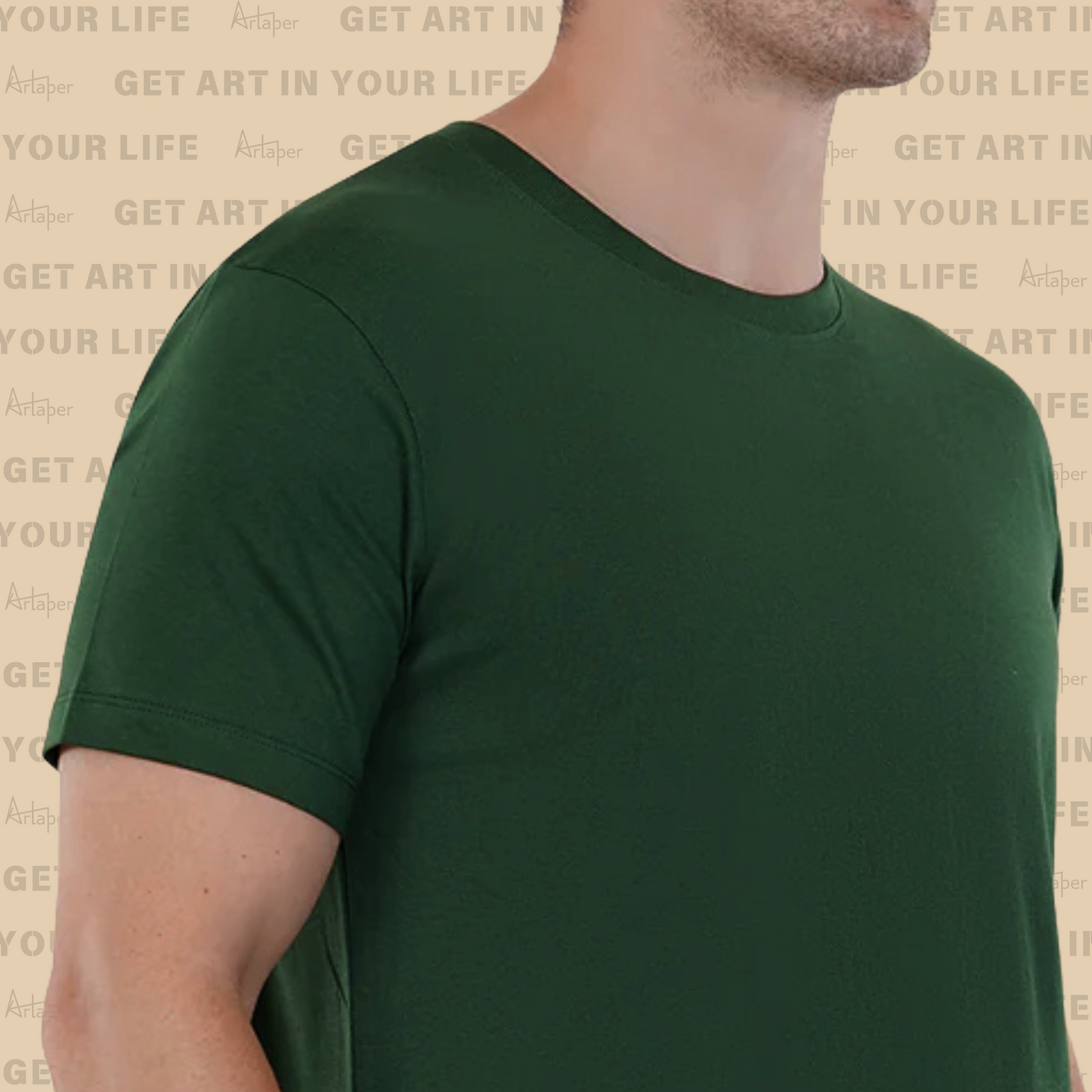 REGULAR FIT PLAIN T-SHIRT - Bottle Green
