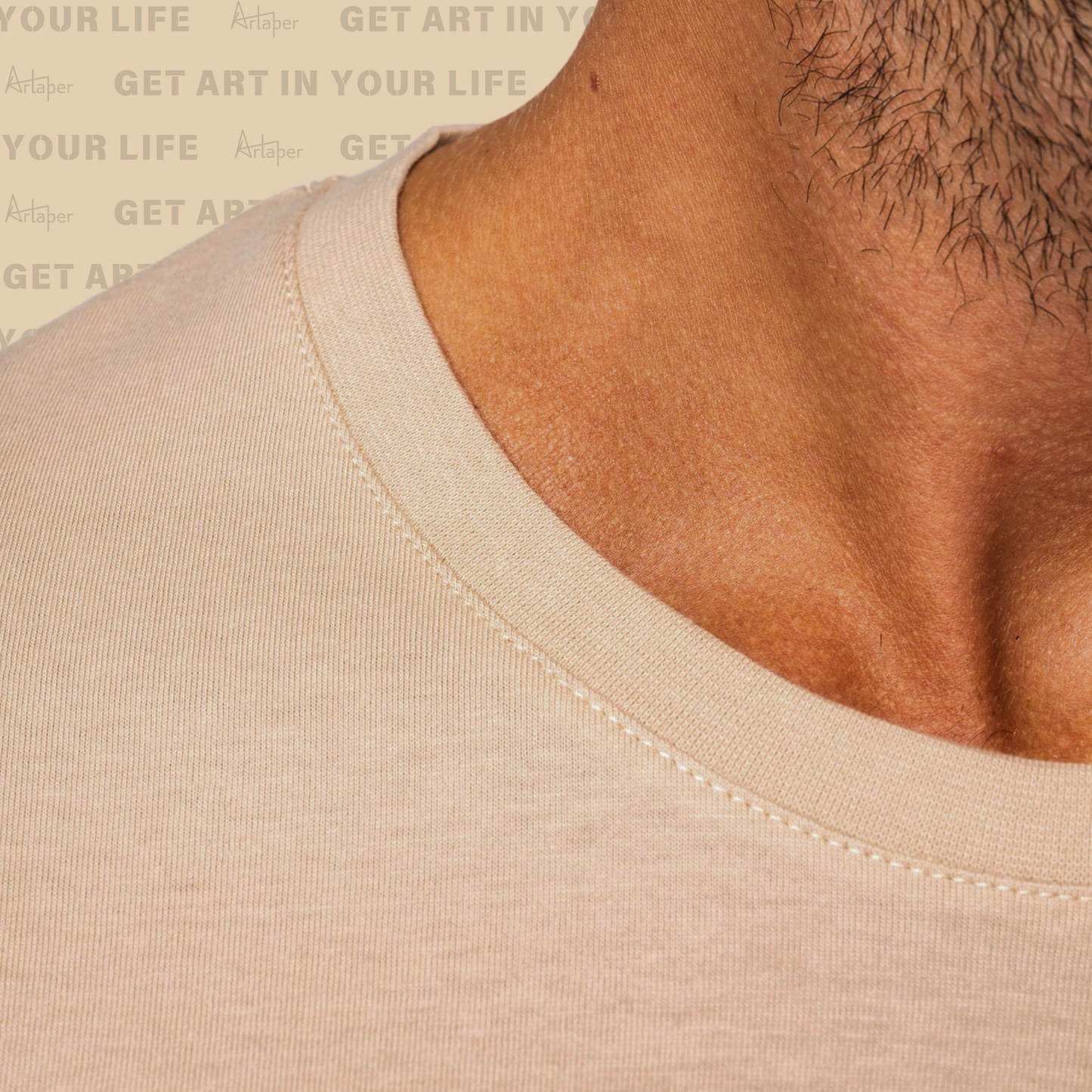 REGULAR FIT PLAIN T-SHIRT - Beige