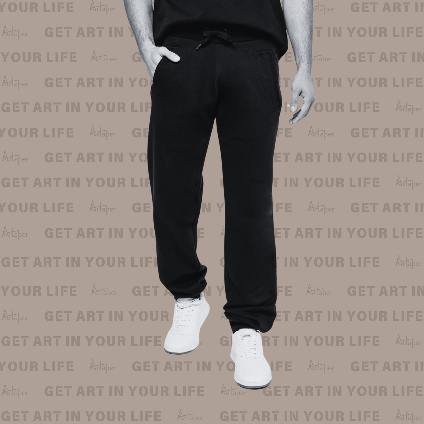 PLAIN RELAXED FIT JOGGING SWEATPANT - Black