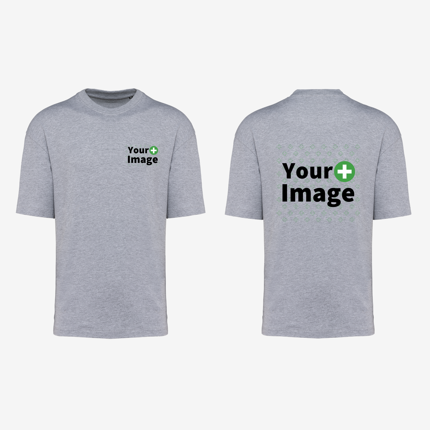 Custom Printed - OVERSIZED DROP SHOULDER T-SHIRT - Heather Slub Gray