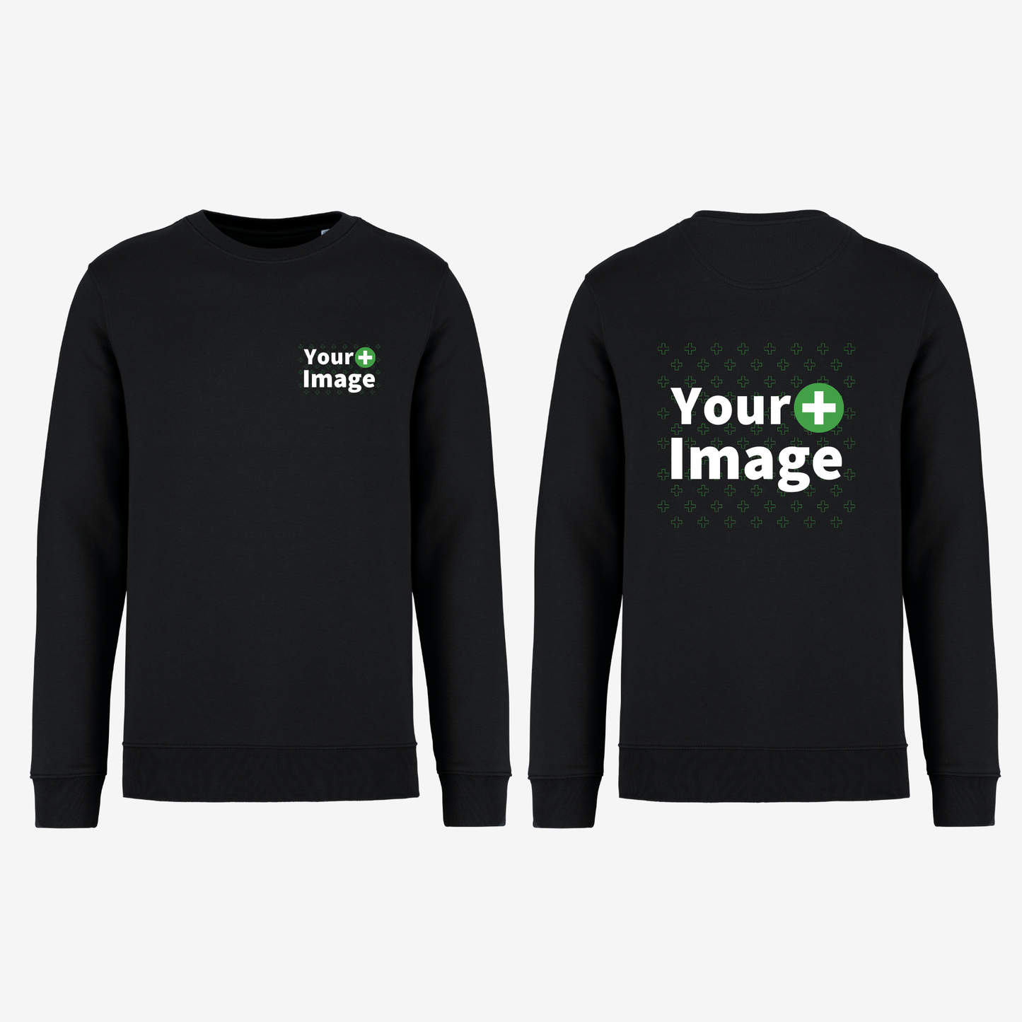 Custom Printed - CREW NECK SWEATSHIRT - Black