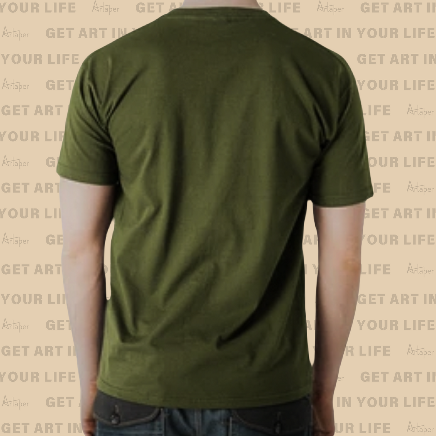 REGULAR FIT PLAIN T-SHIRT - Olive Green