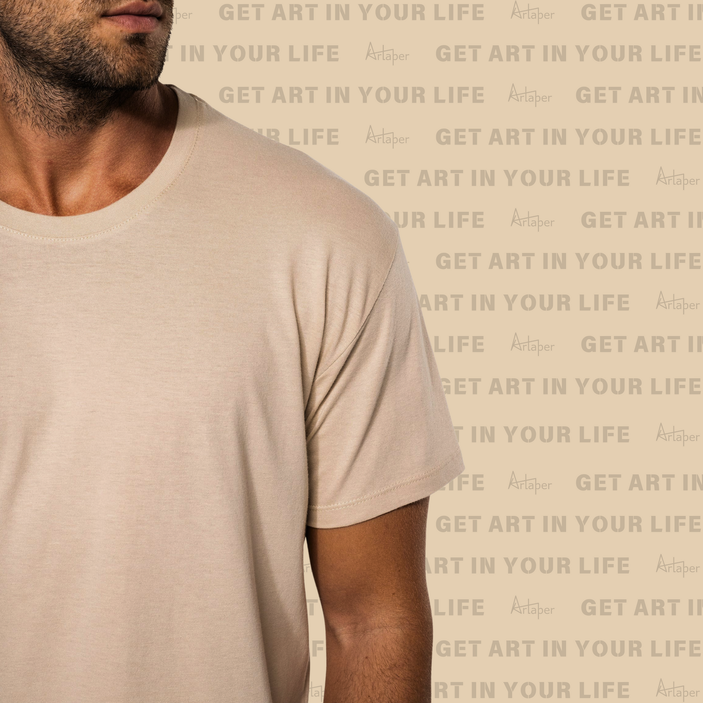 REGULAR FIT PLAIN T-SHIRT - Beige