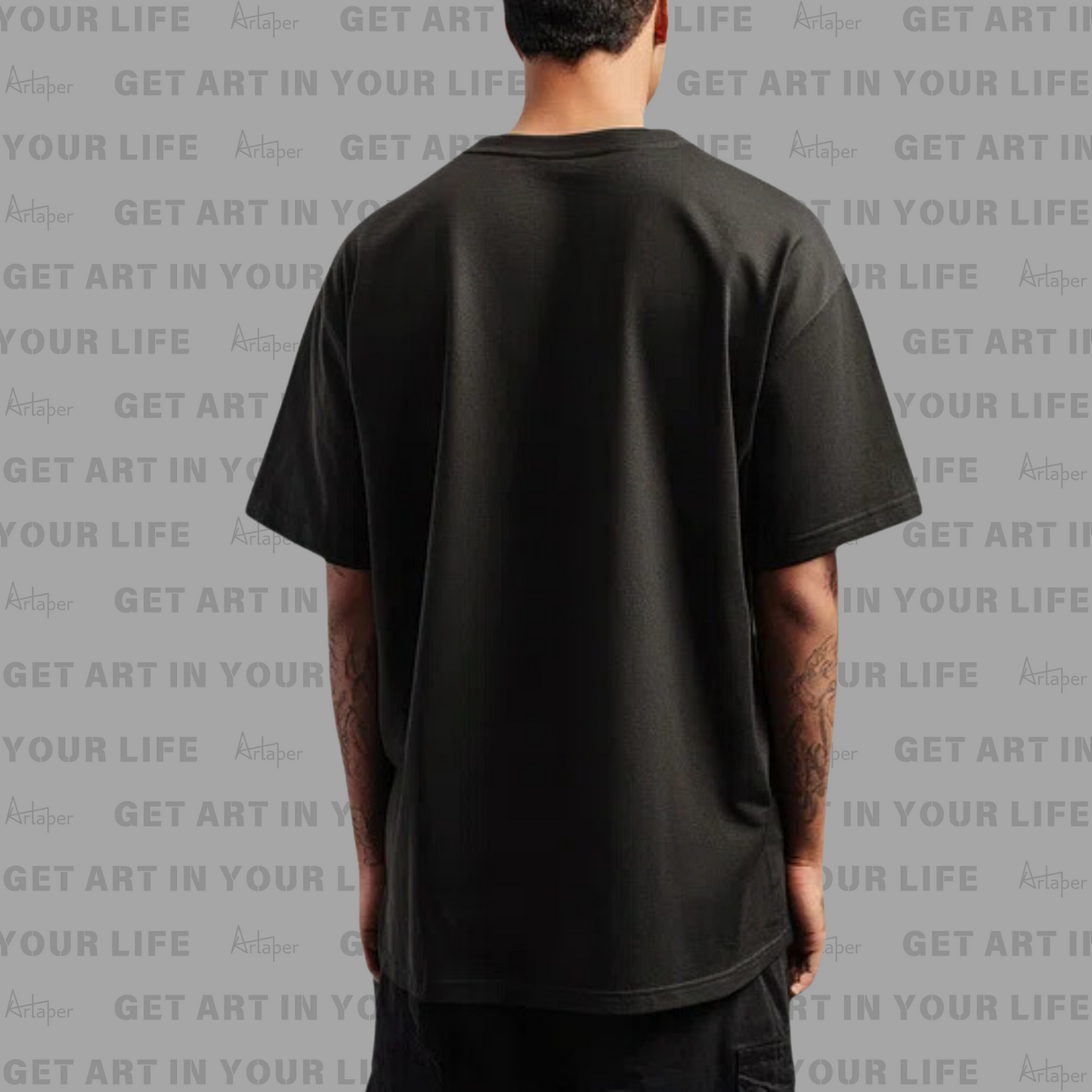 OVERSIZED DROP SHOULDER PLAIN T-SHIRT - Black