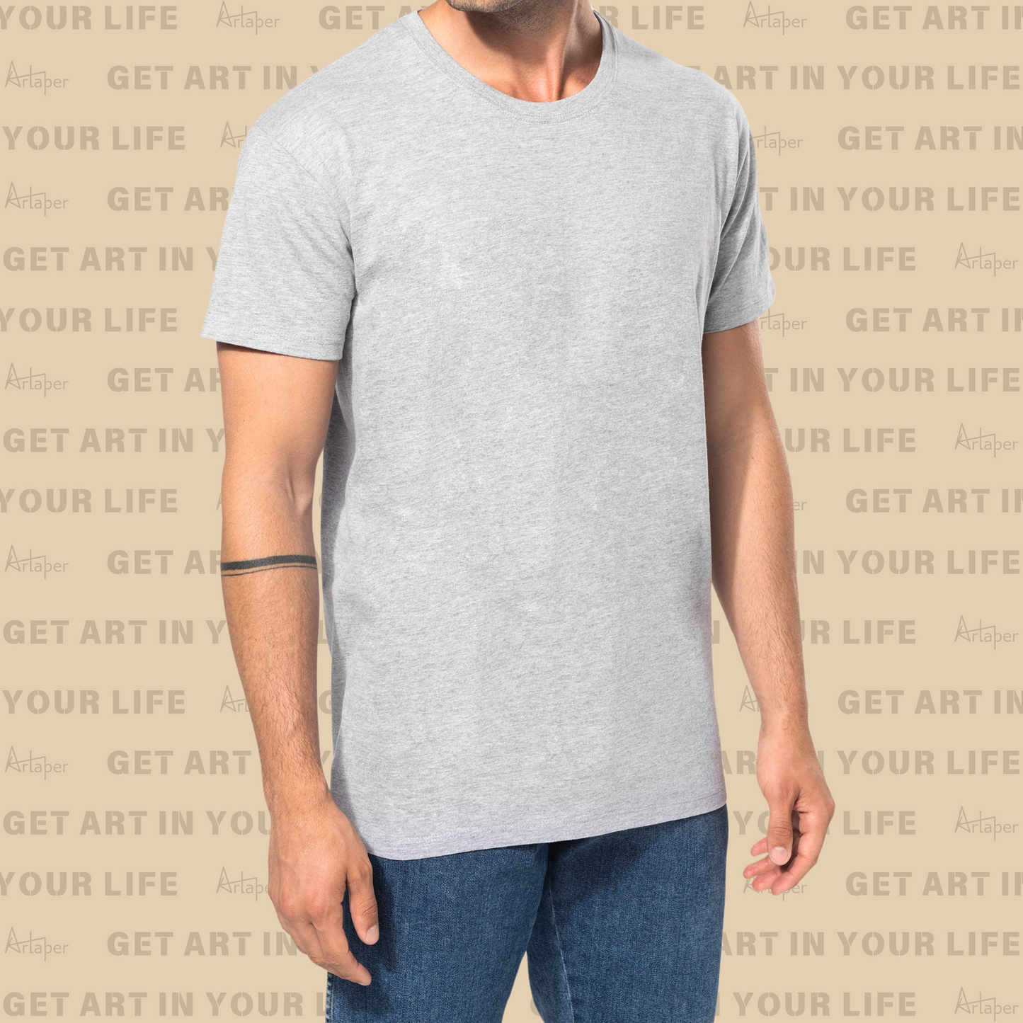 REGULAR FIT PLAIN T-SHIRT - Heather Ash Gray