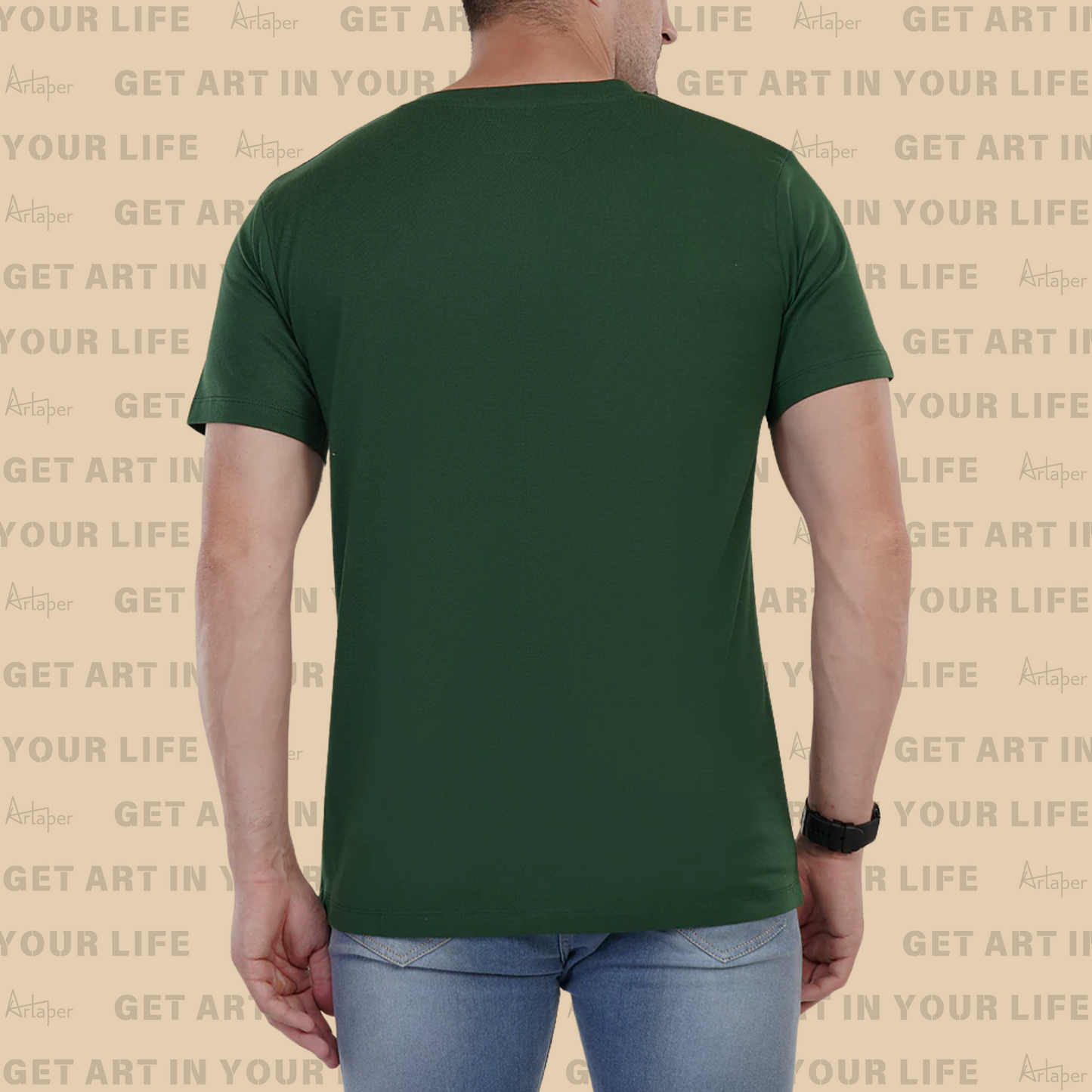 REGULAR FIT PLAIN T-SHIRT - Bottle Green