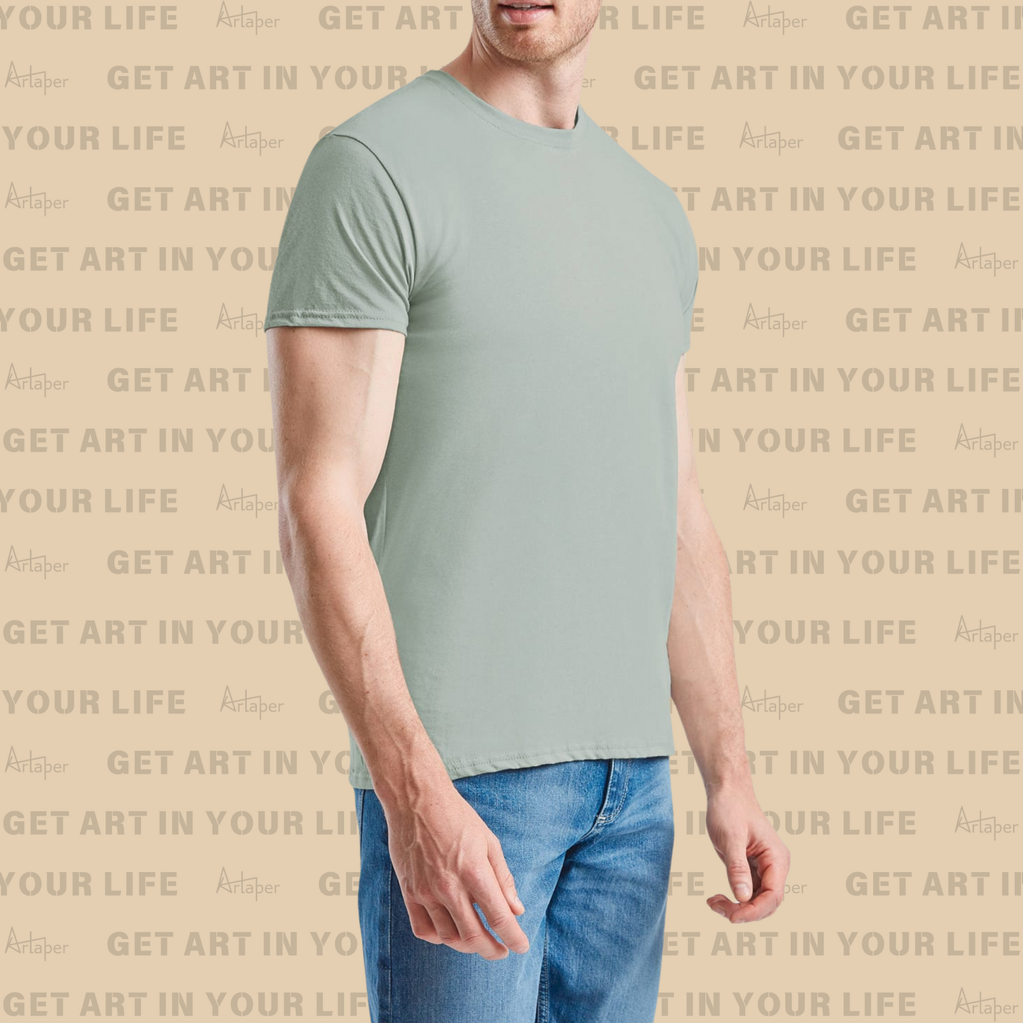 REGULAR FIT PLAIN T-SHIRT - Sage