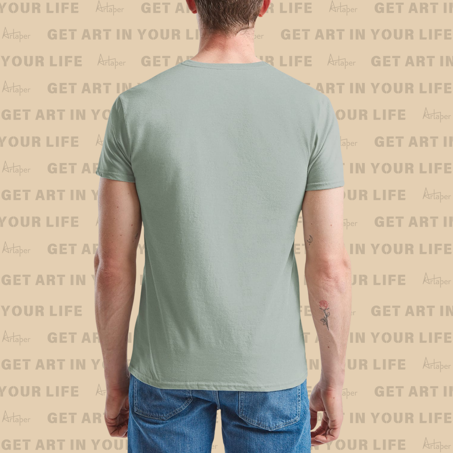 REGULAR FIT PLAIN T-SHIRT - Sage