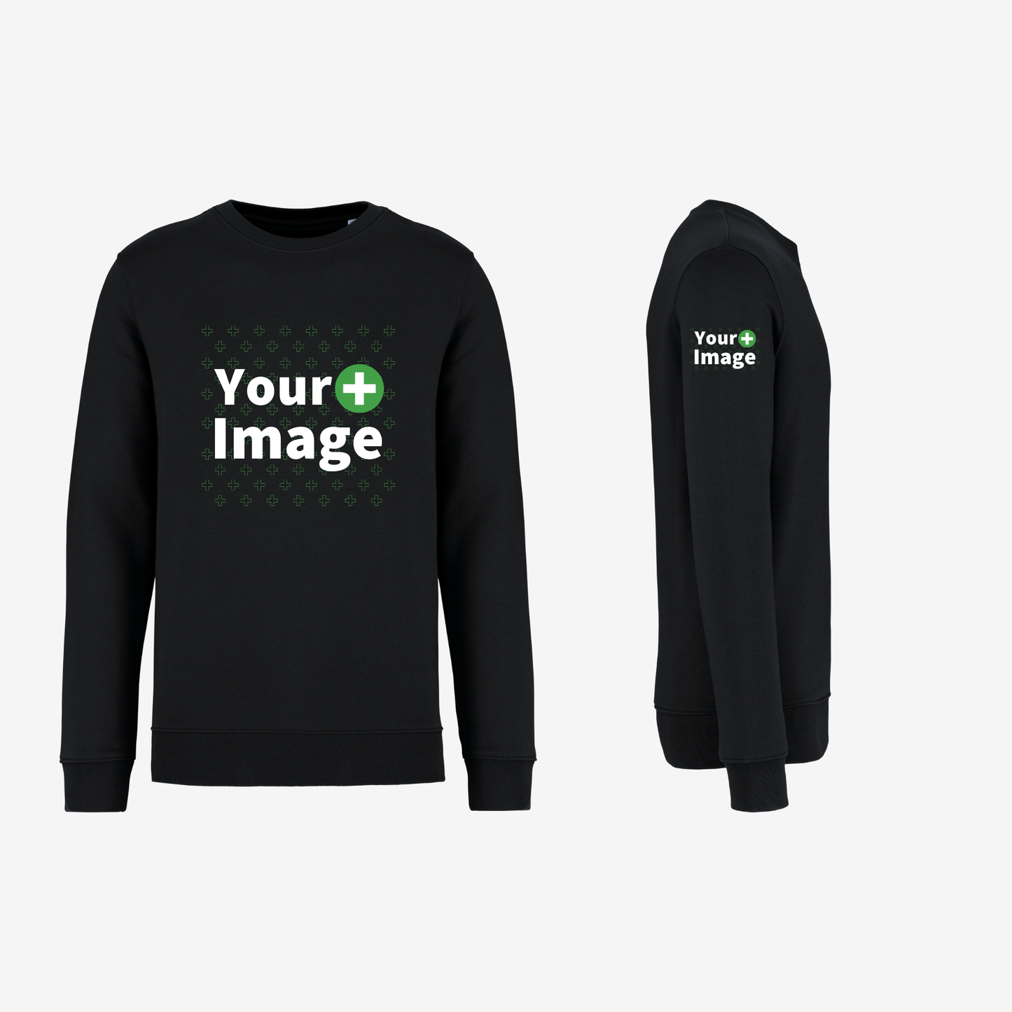 Custom Printed - CREW NECK SWEATSHIRT - Black