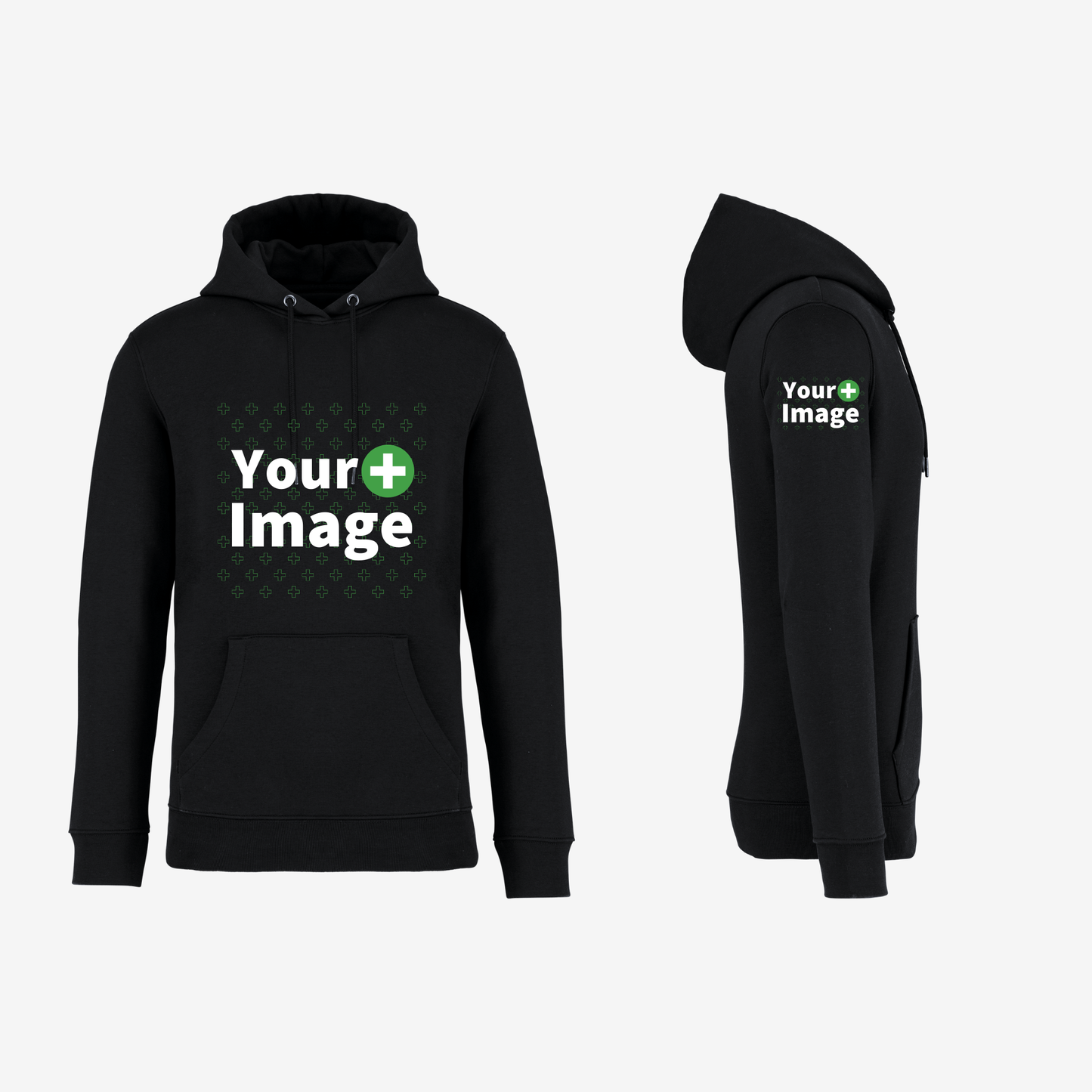 Custom Printed - HOODED SWEATSHIRT - Black