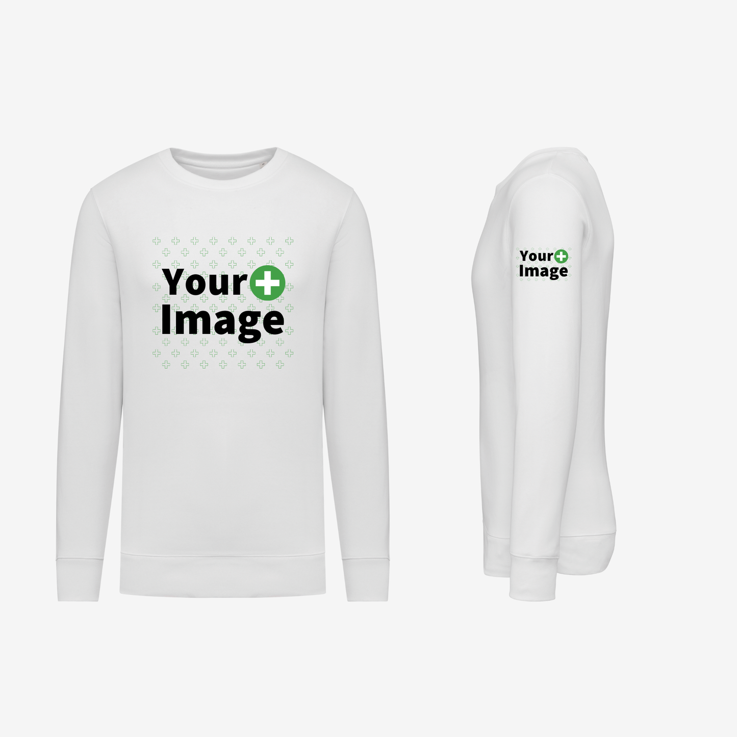 Custom Printed - CREW NECK SWEATSHIRT - White
