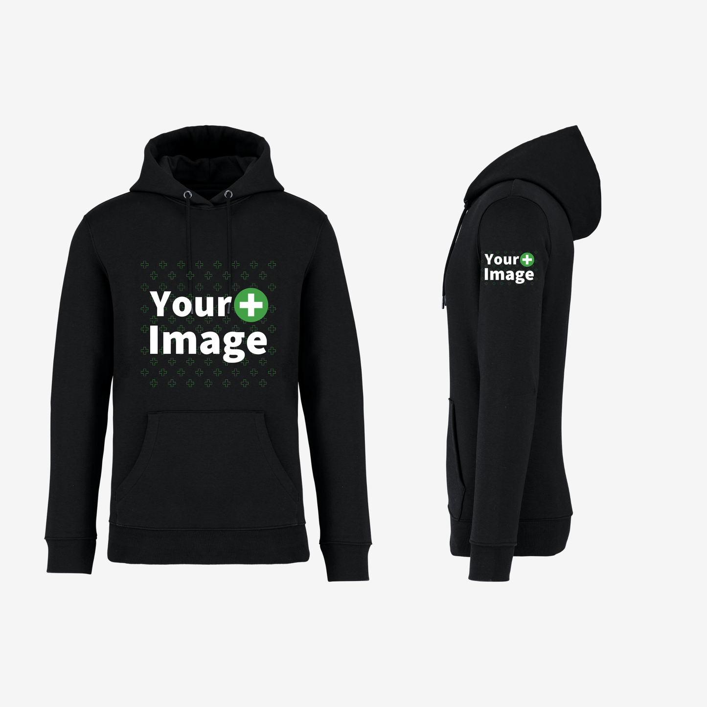 Custom Printed - HOODED SWEATSHIRT - Black
