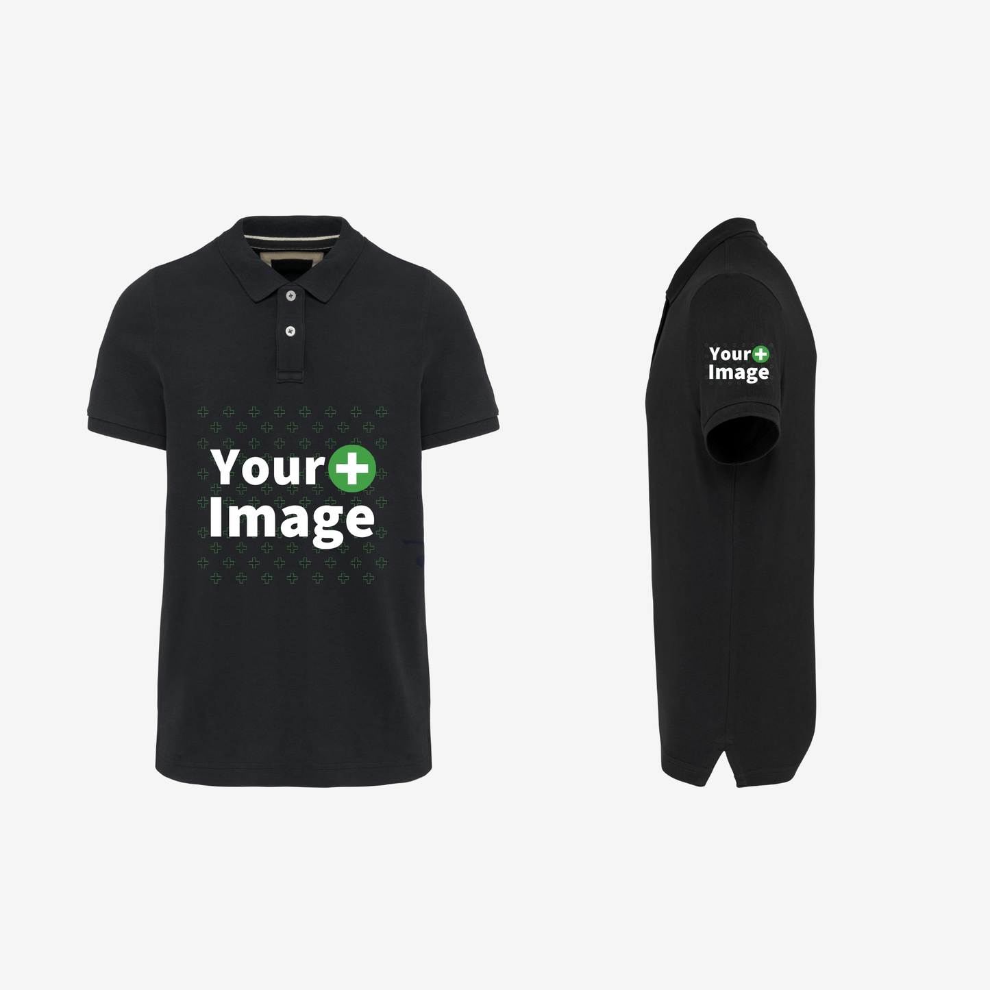 Custom Printed - SHORT SLEEVE POLO - Black