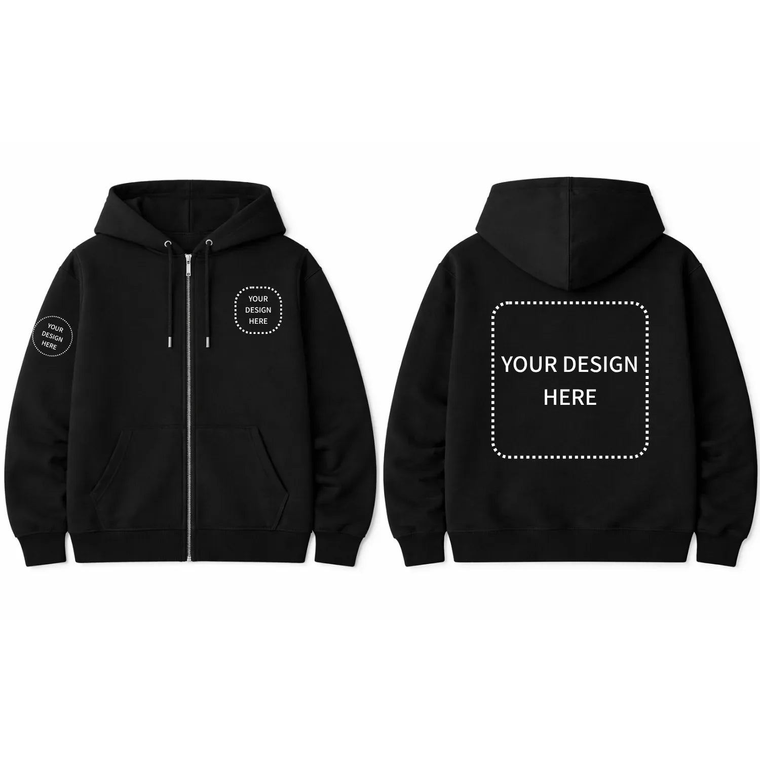 Custom Printed Regular Fit Hooded Jackets