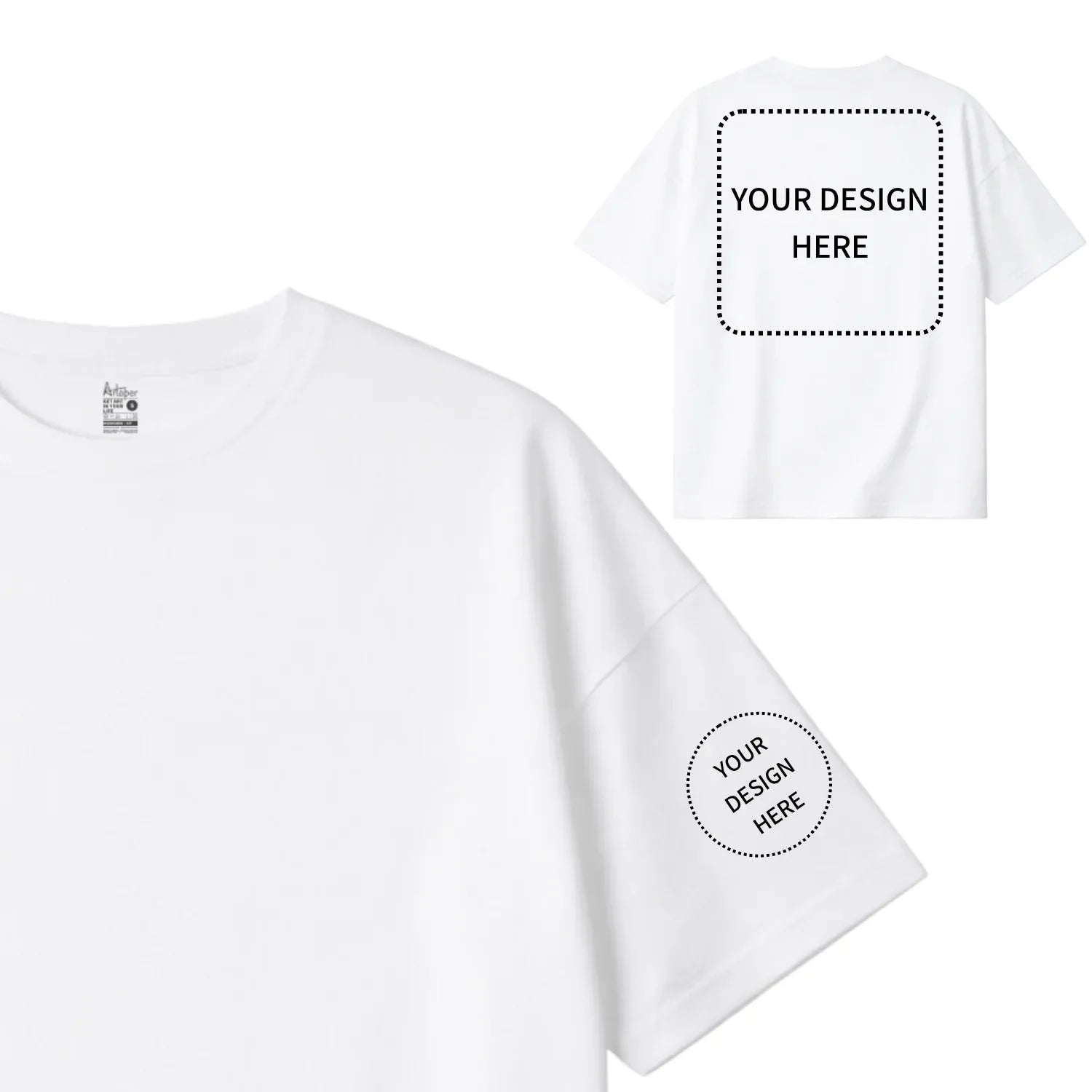 Custom Printed Oversized Drop Shoulder T-shirts - Artaper