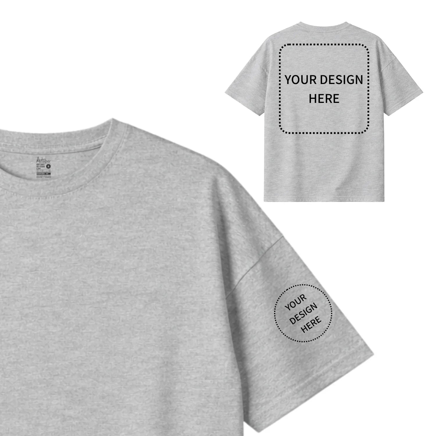 Custom Printed Oversized Drop Shoulder T-shirts - Artaper