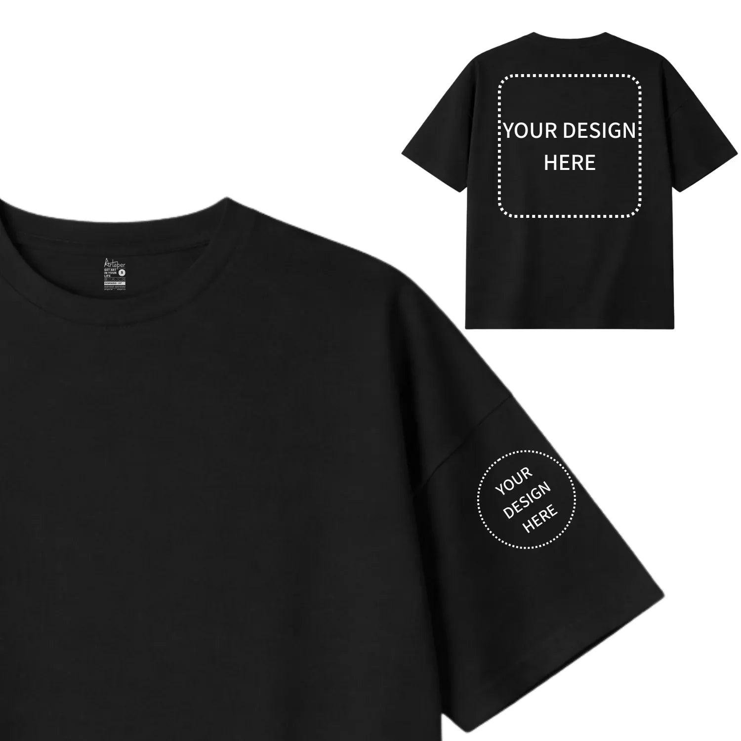Custom Printed Oversized Drop Shoulder T-shirts - Artaper