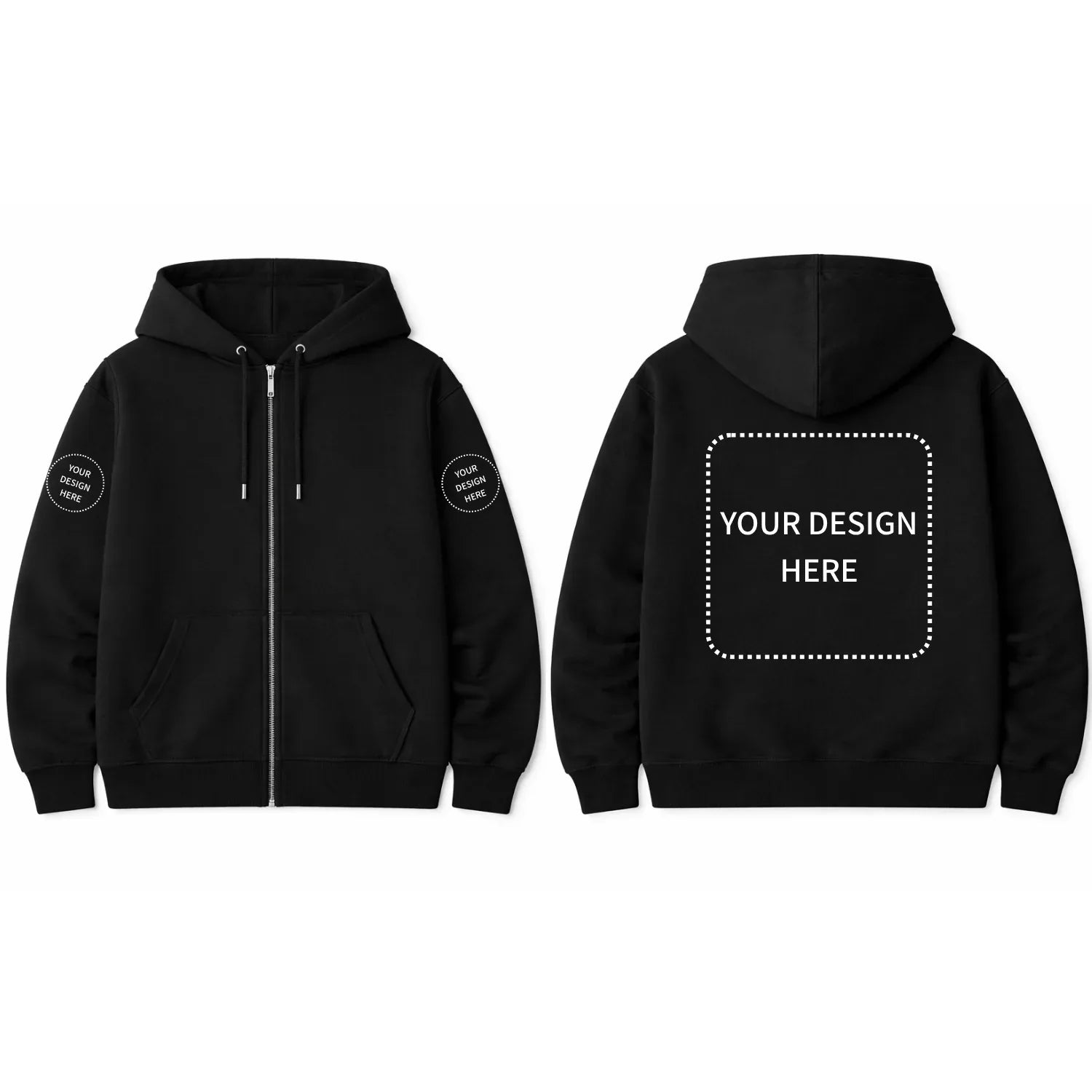 Custom Printed Regular Fit Hooded Jackets