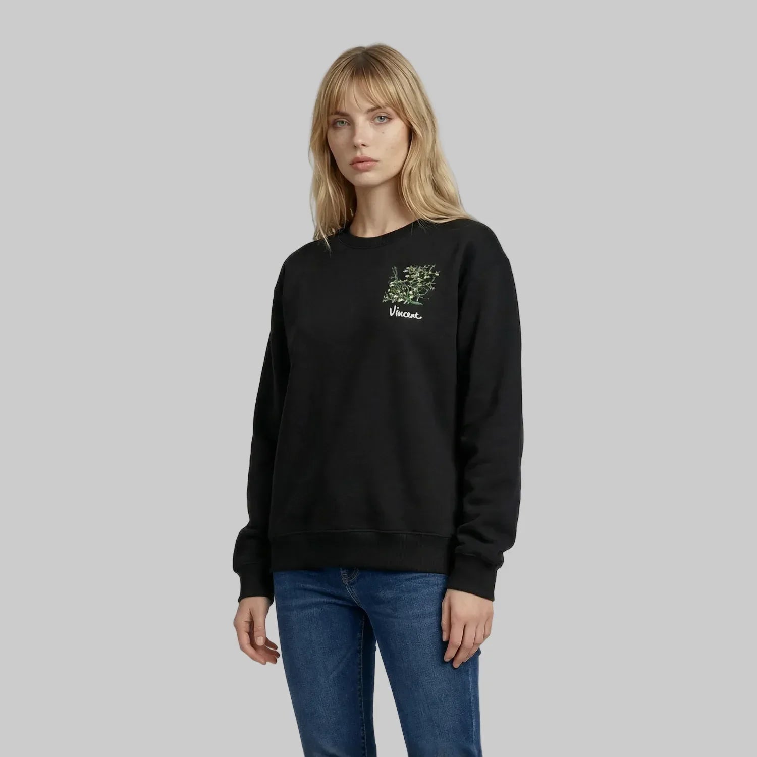 Almond Blossom on Round Neck Sweatshirts